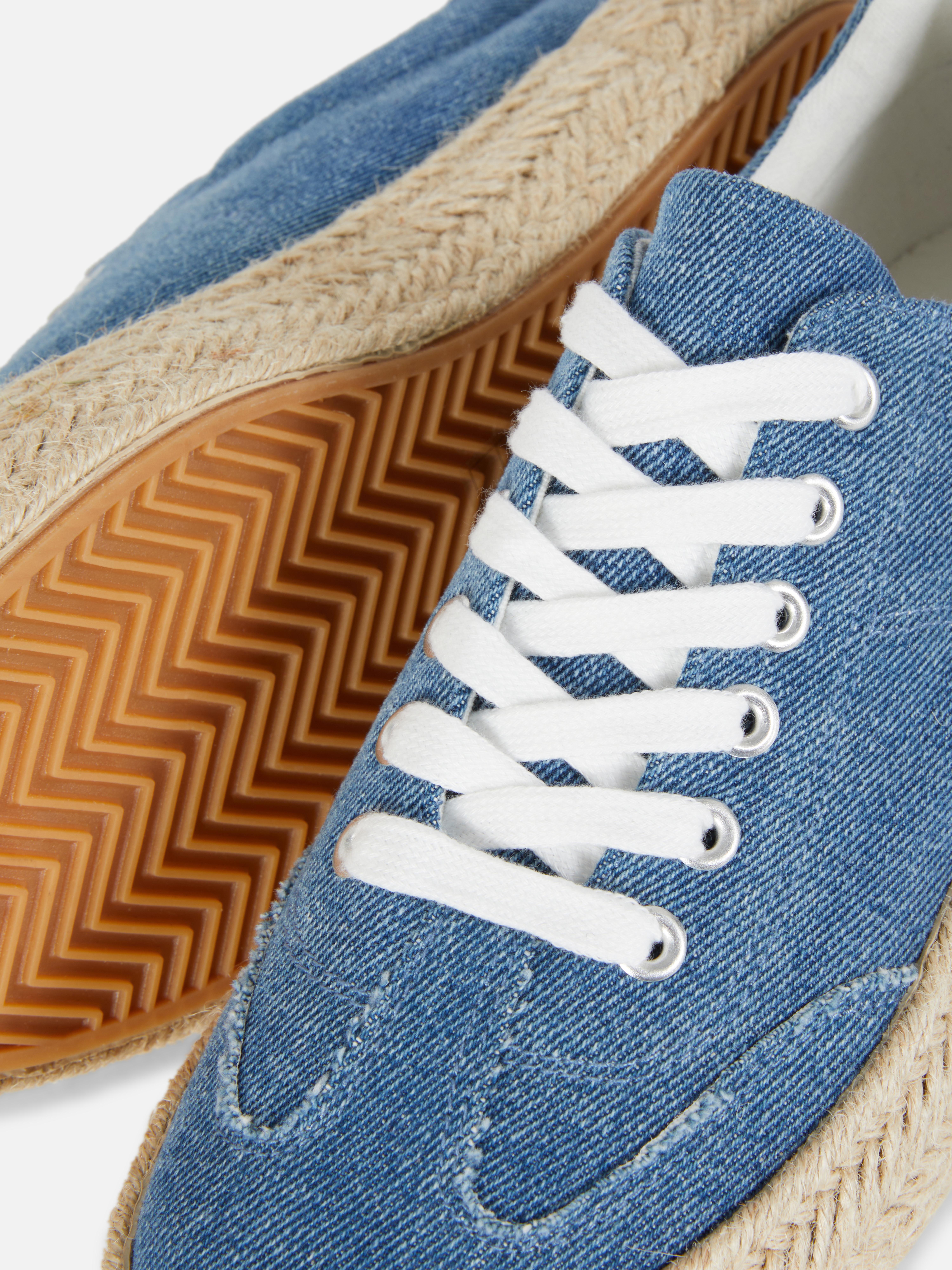 Jute espadrilles met veters