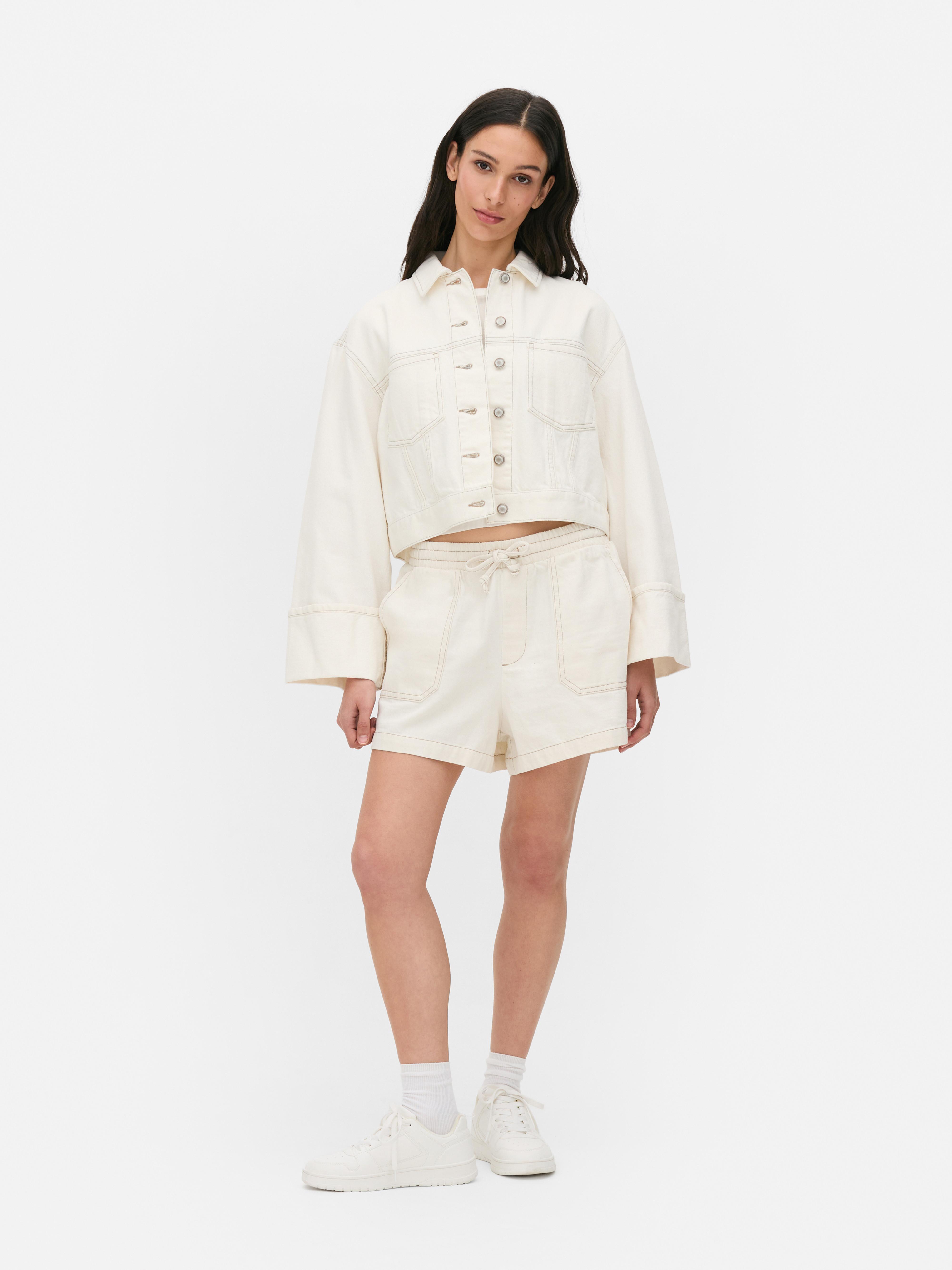 Elasticated Denim Shorts