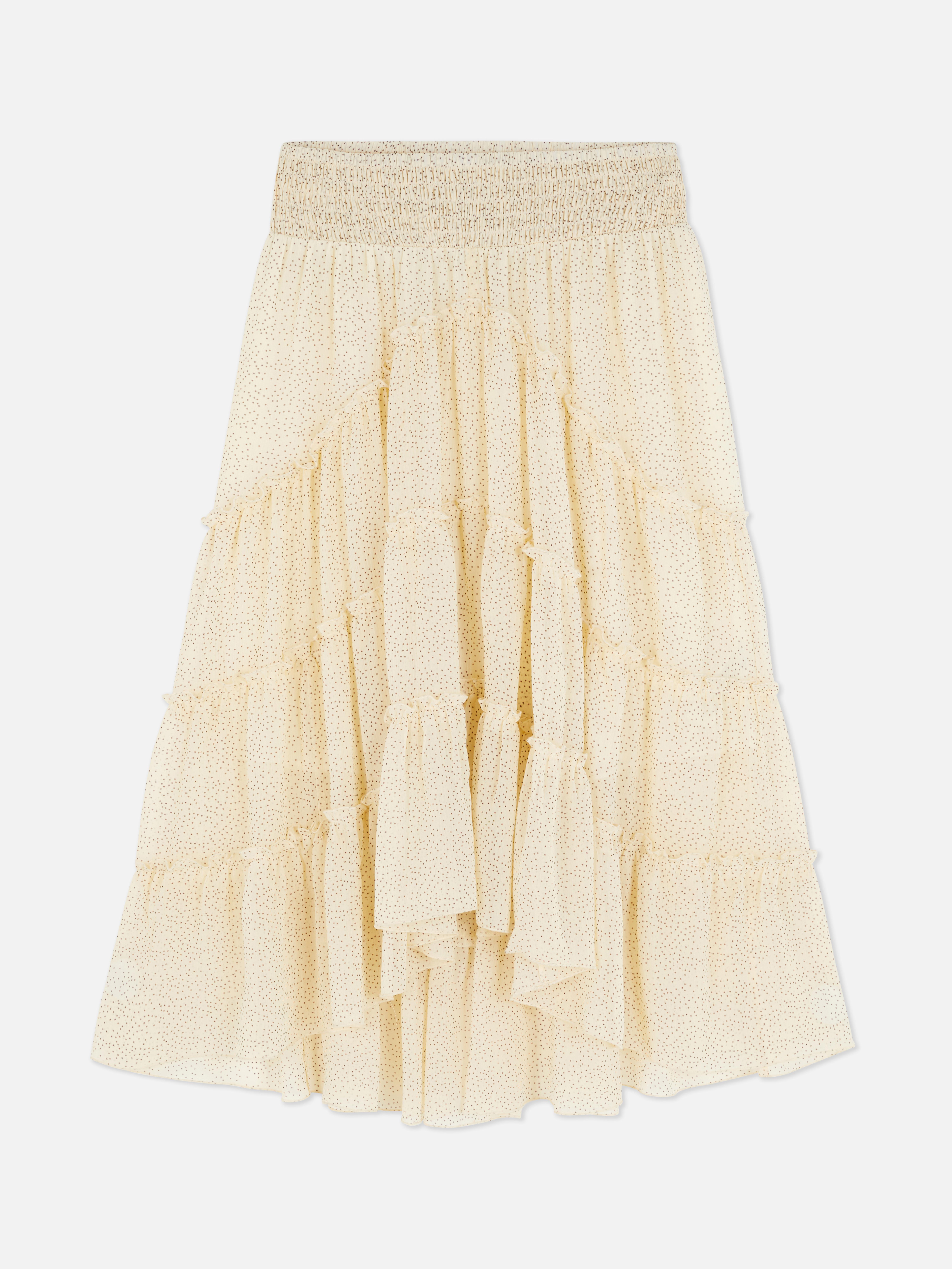Gelaagde halflange chiffon rok Rita Ora