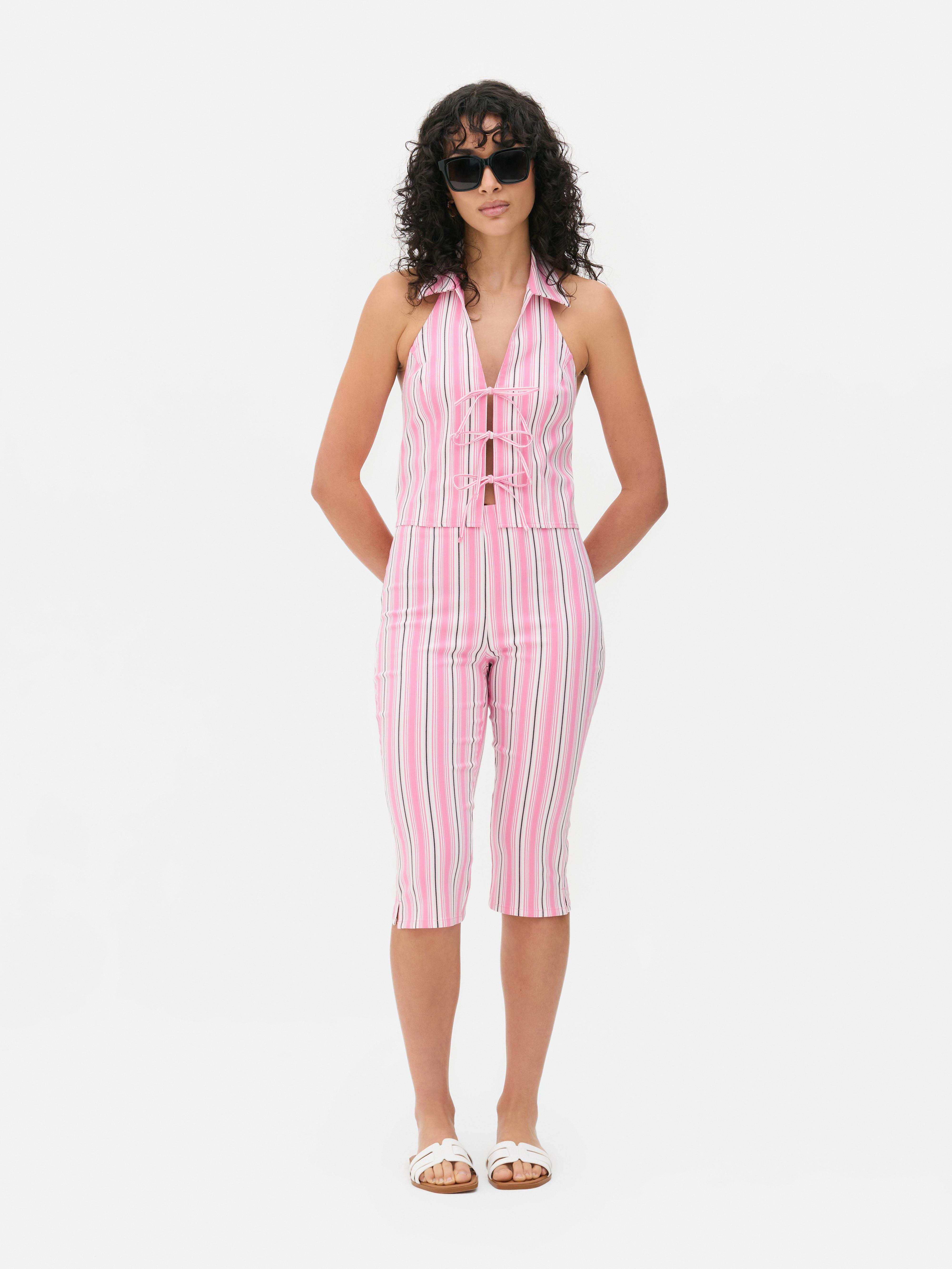 Pruhované Capri kalhoty