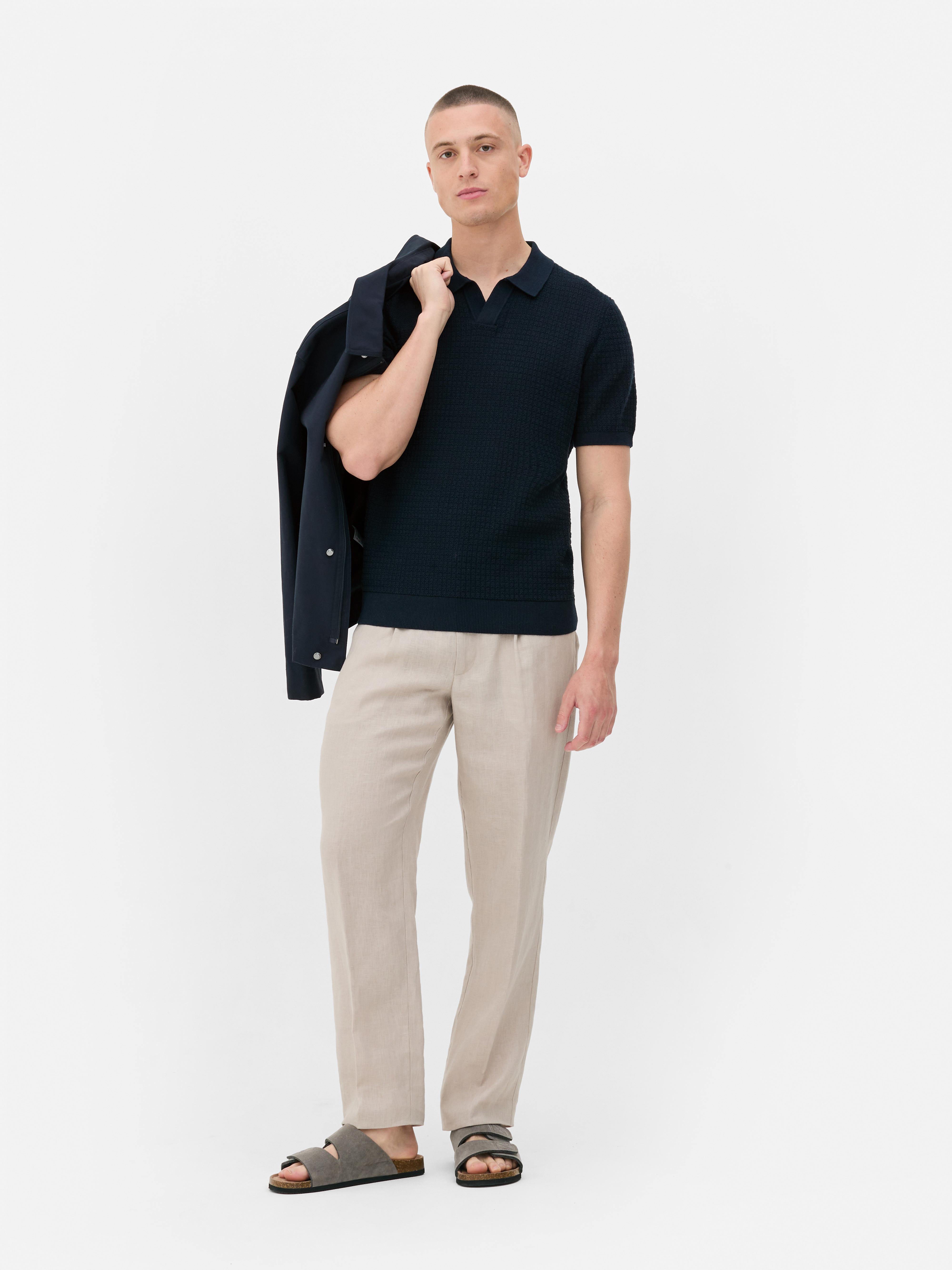 Poloshirt met textuur