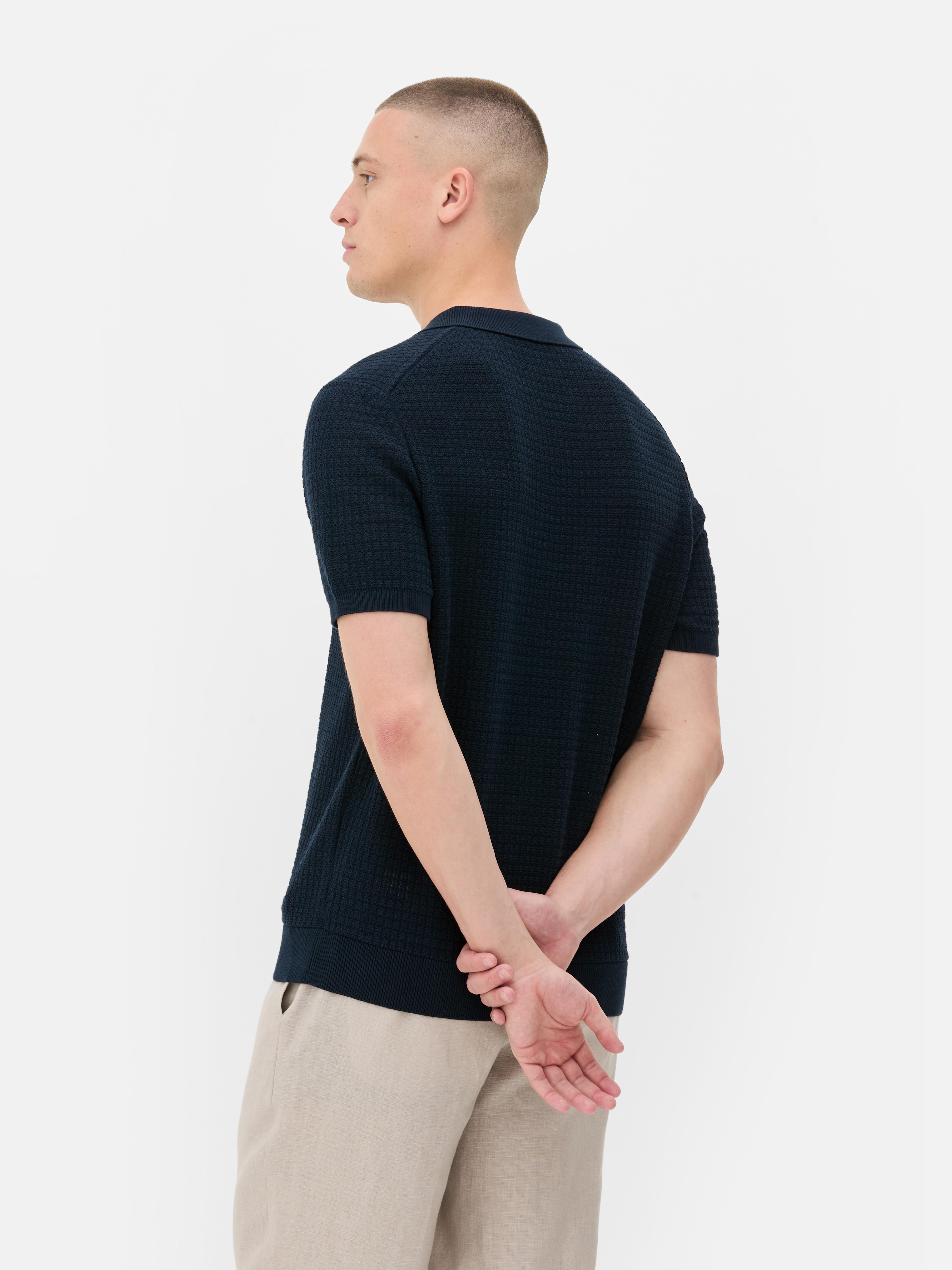 Poloshirt met textuur