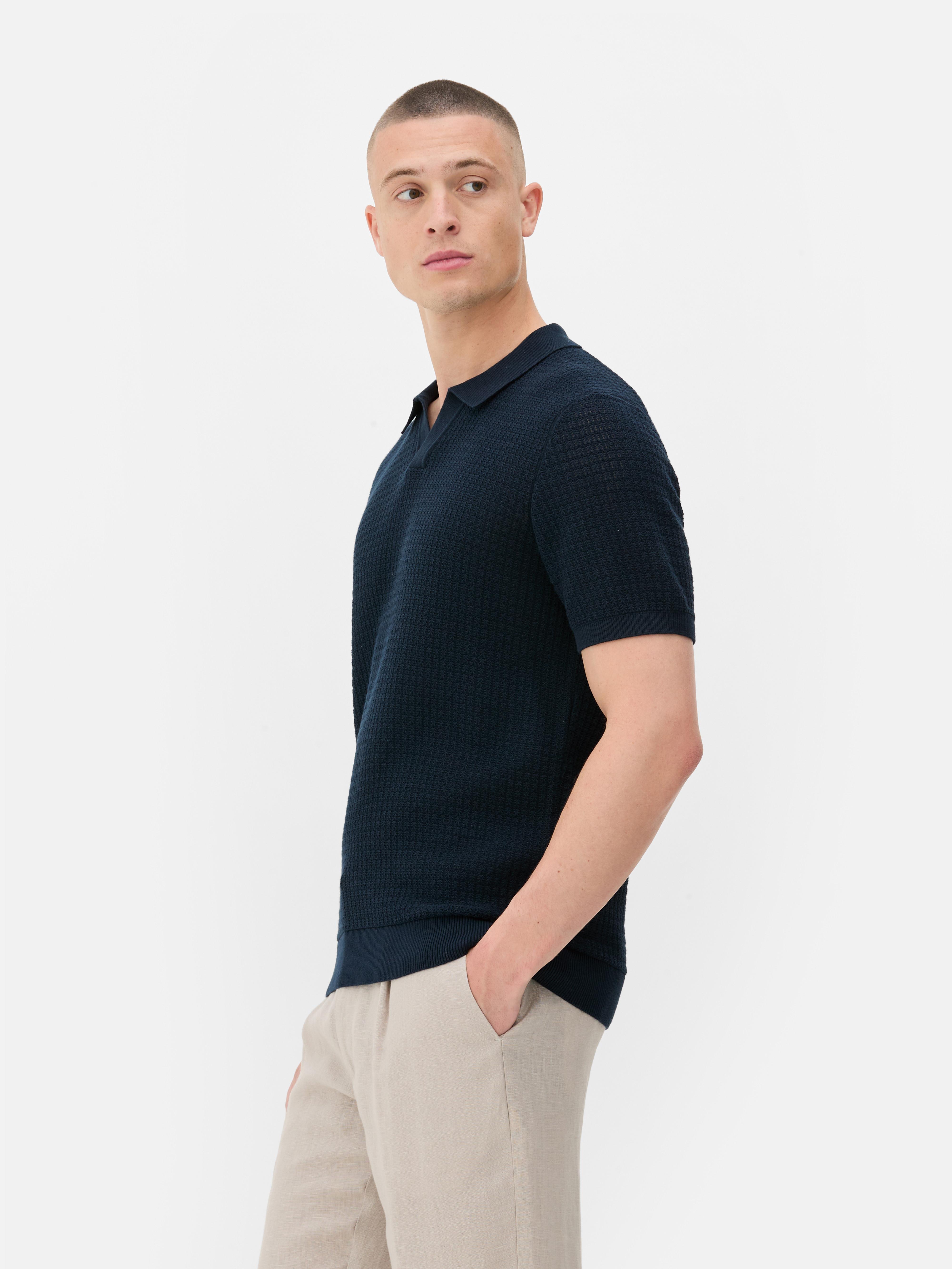 Poloshirt met textuur