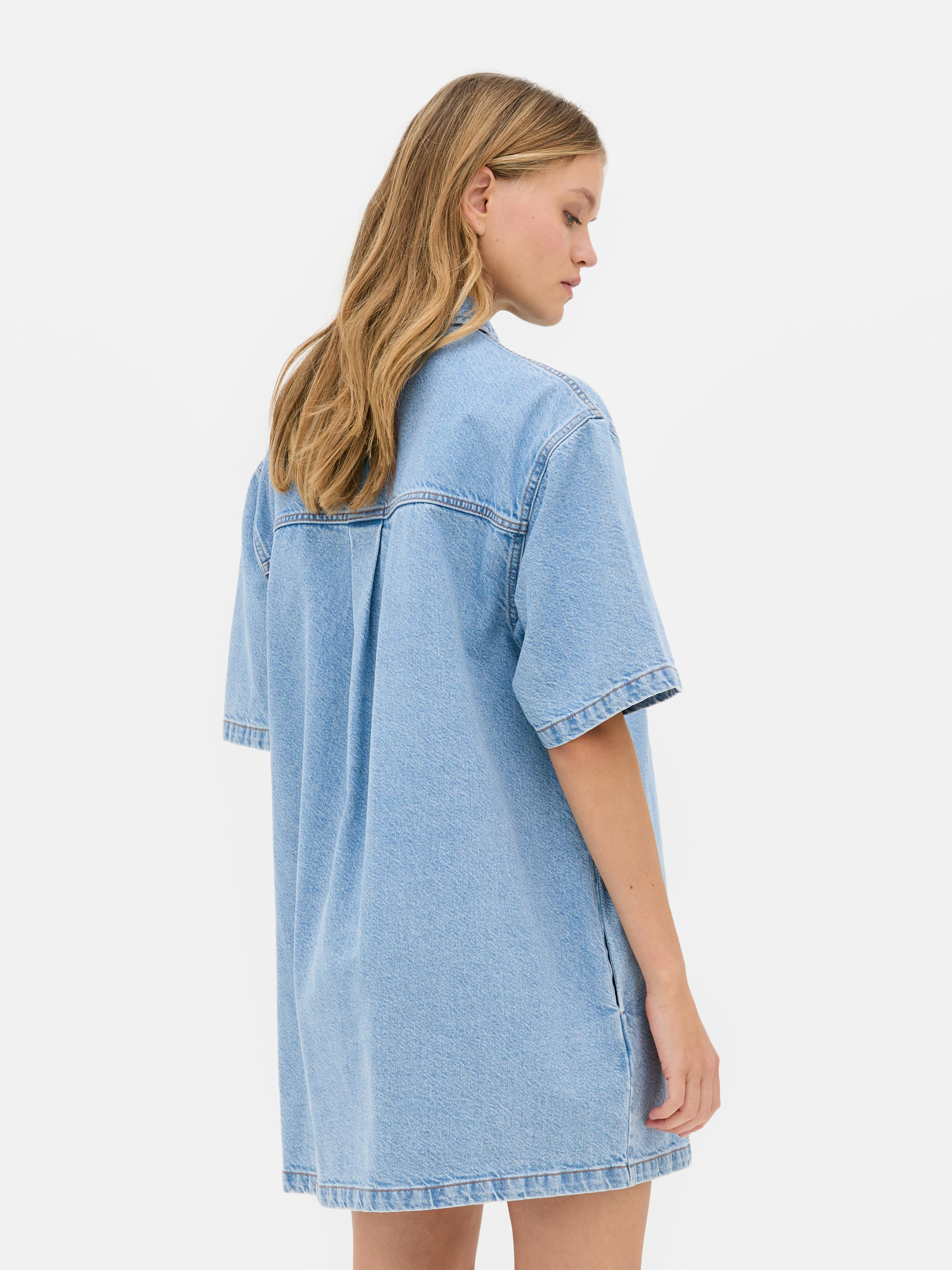 Mini Denim Shift Dress
