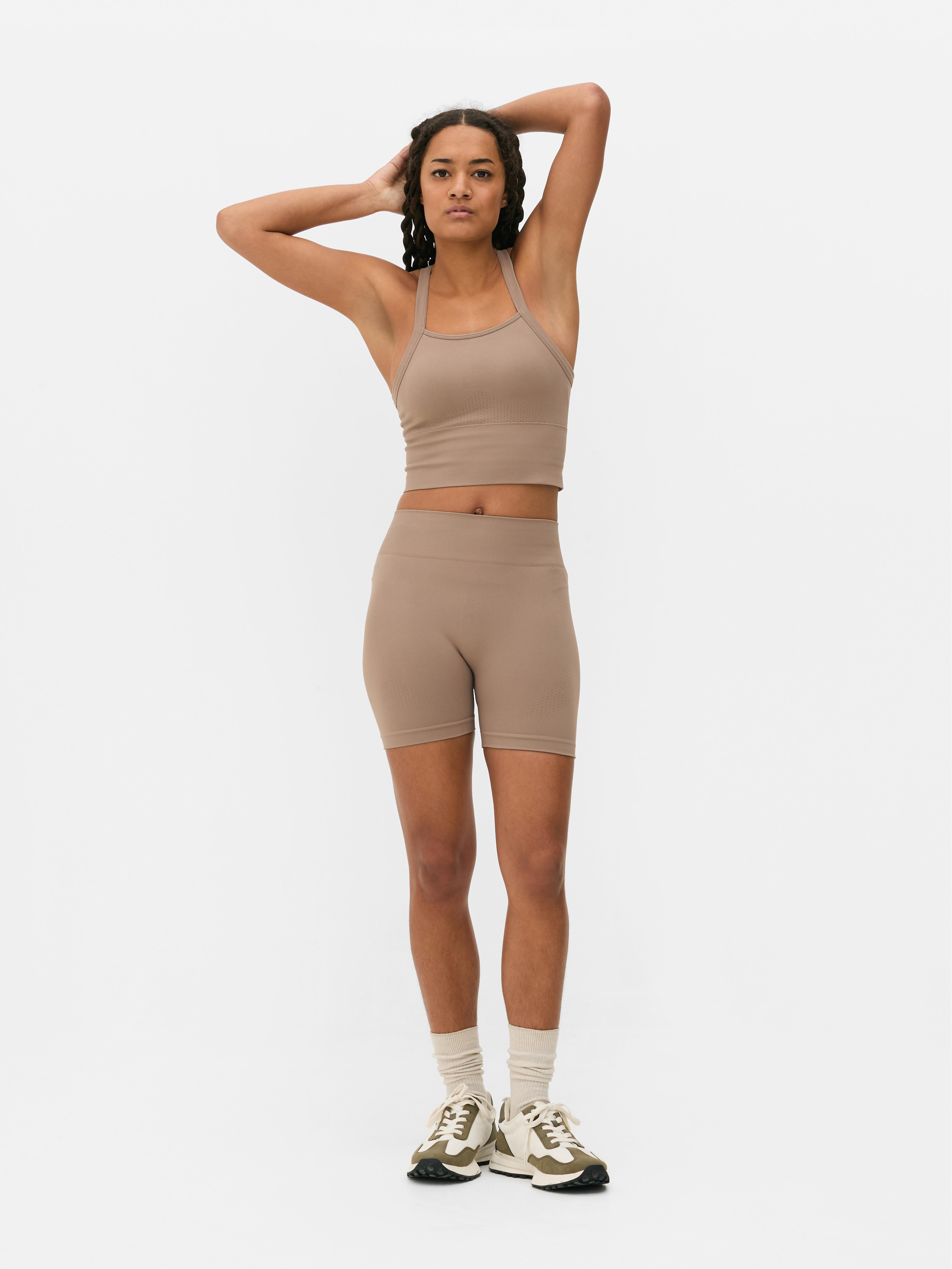 Contouring Yoga Shorts Tan