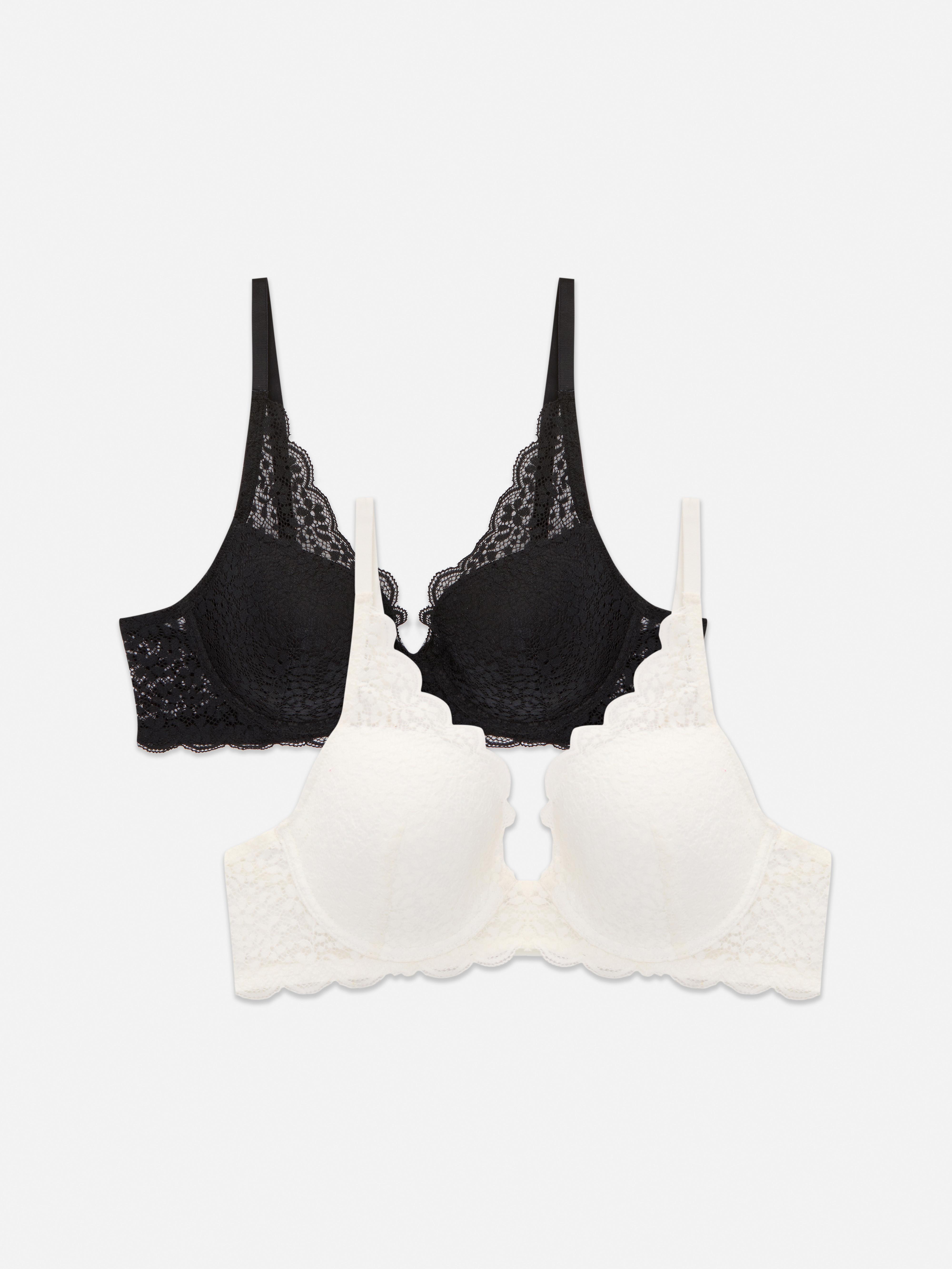 Lot de 2 soutiens-gorge plongeants en dentelle