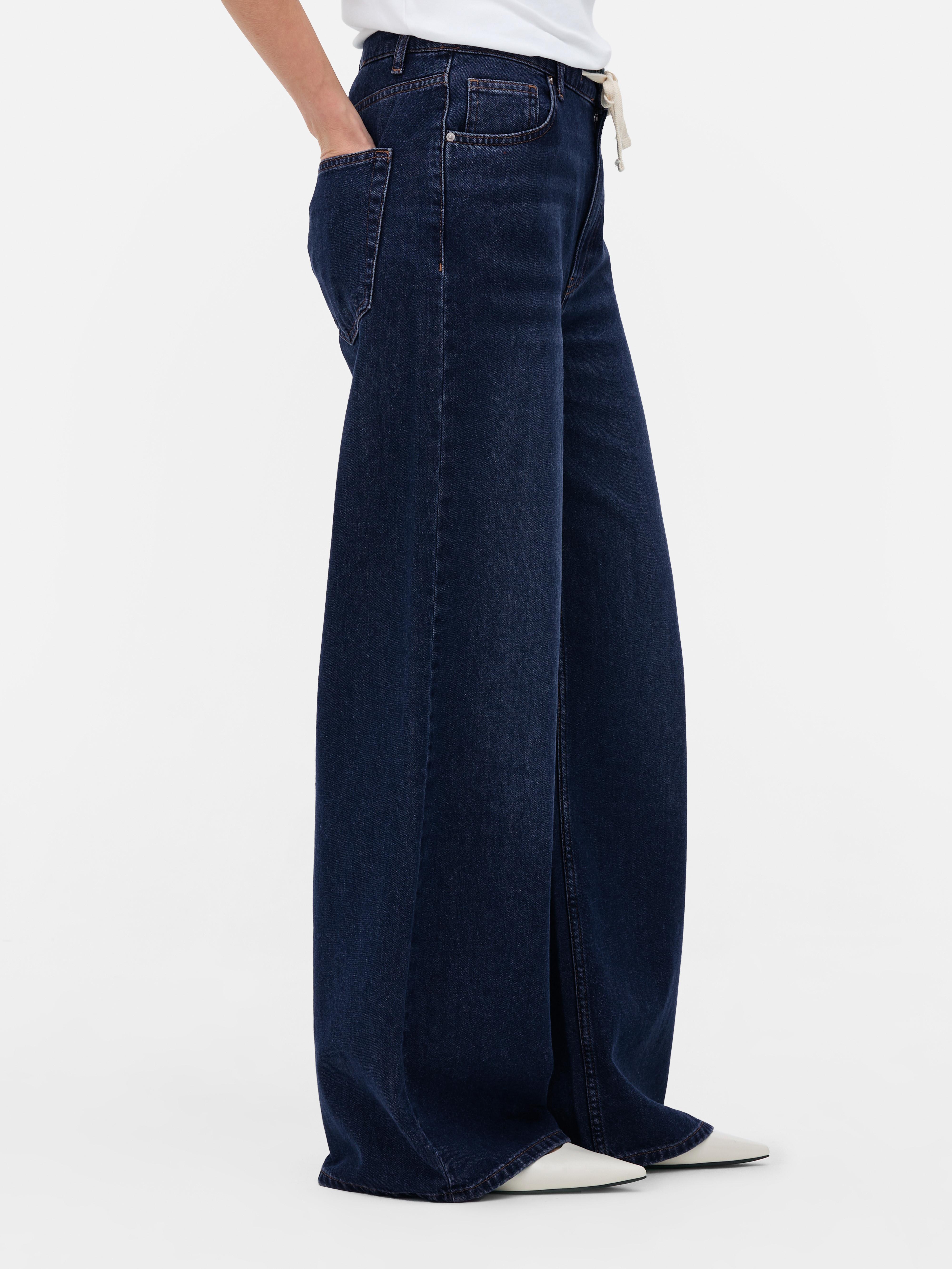Tie Waist Mid-Rise Jeans