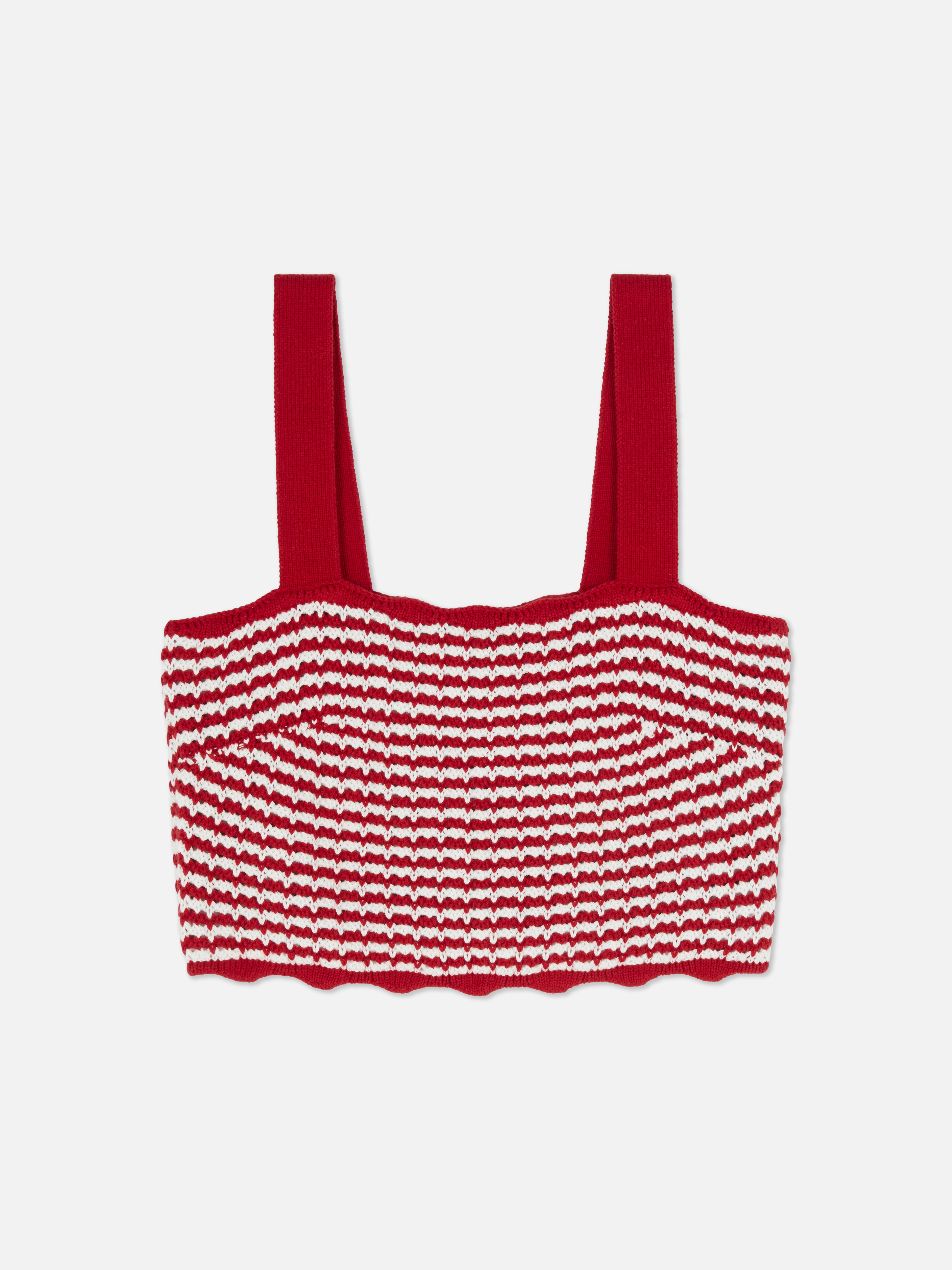Bustieră scurtă din tricot, cu dungi