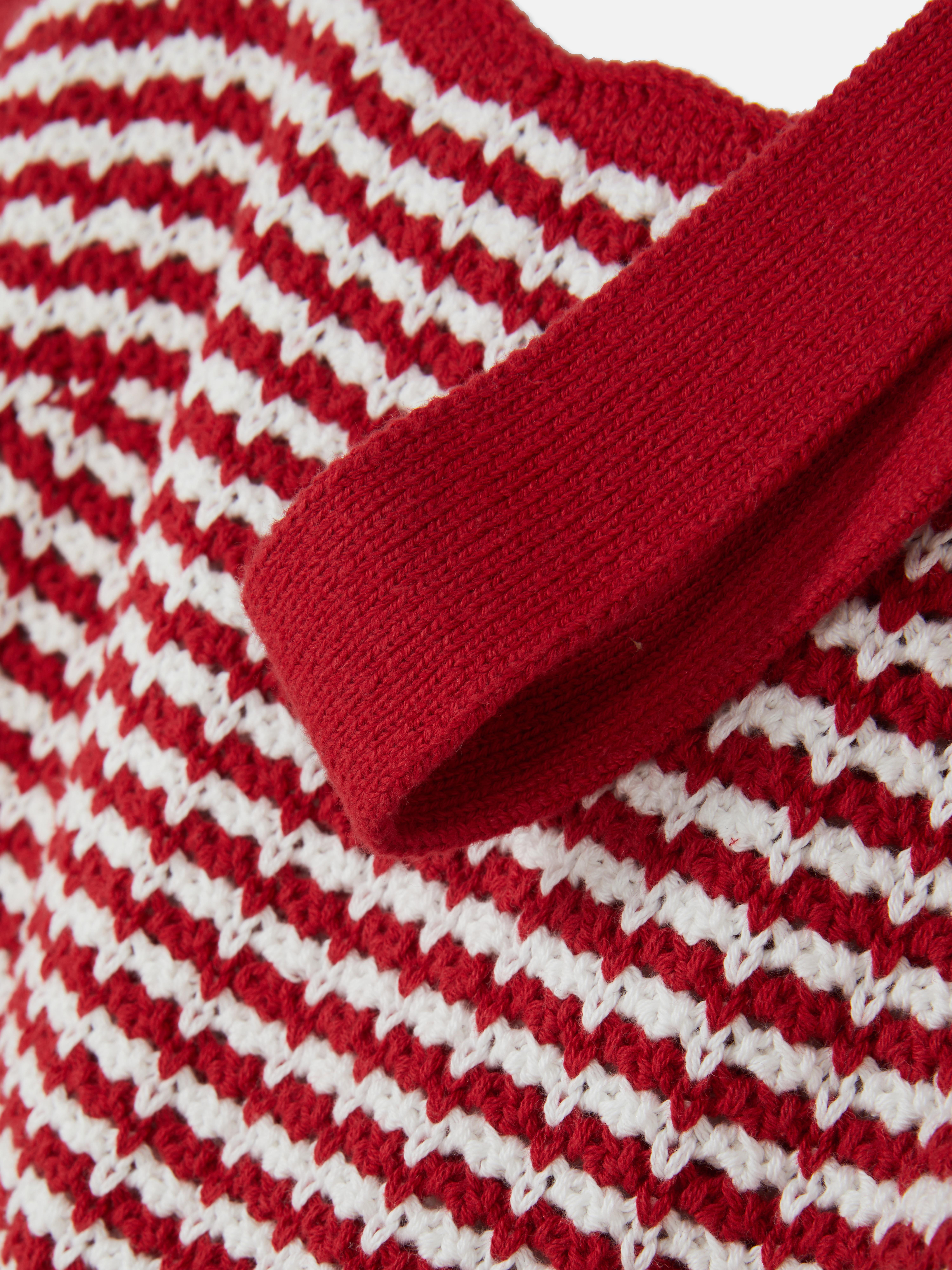 Bustieră scurtă din tricot, cu dungi