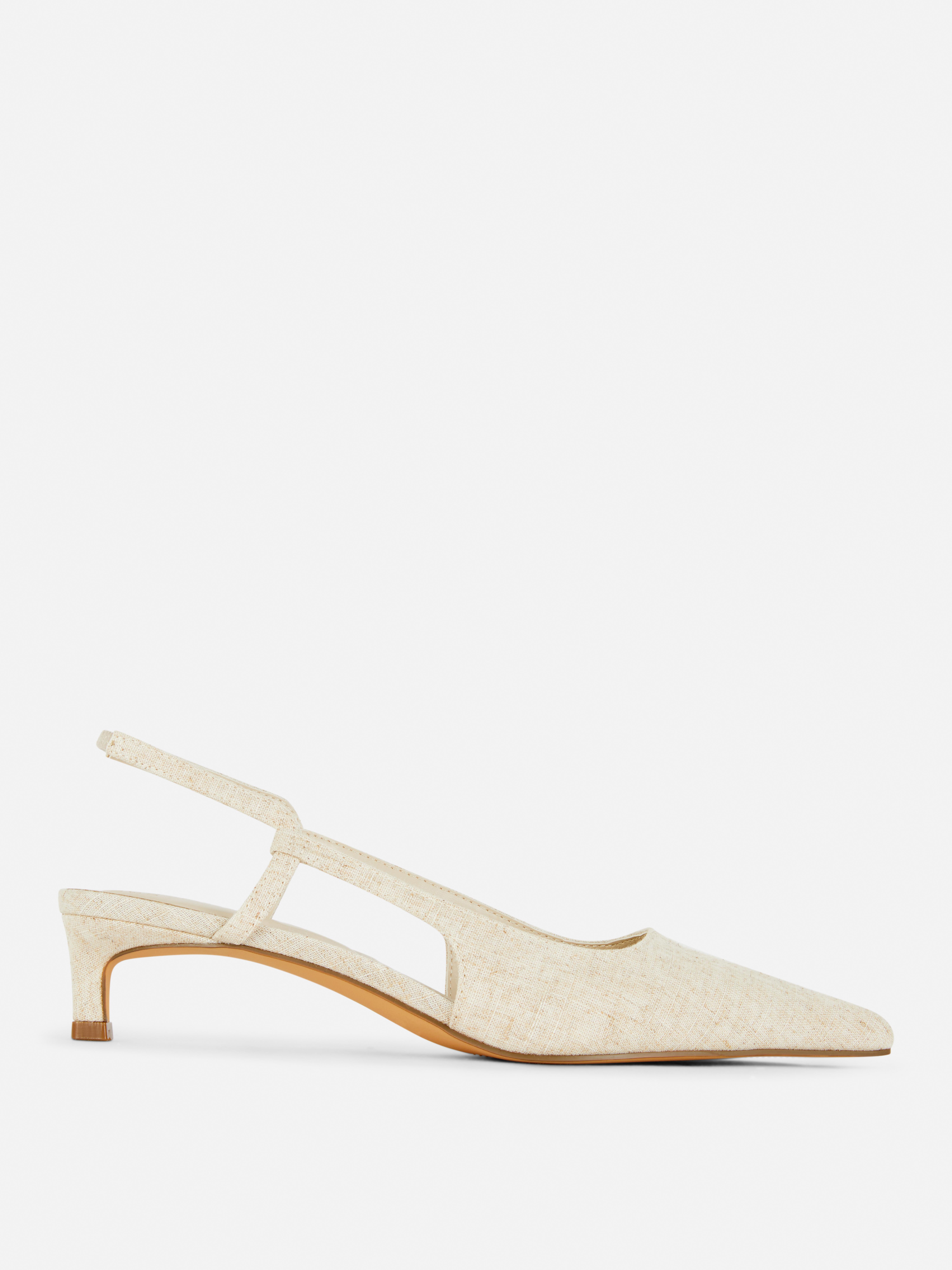 Slingback-Pumps aus Leinen
