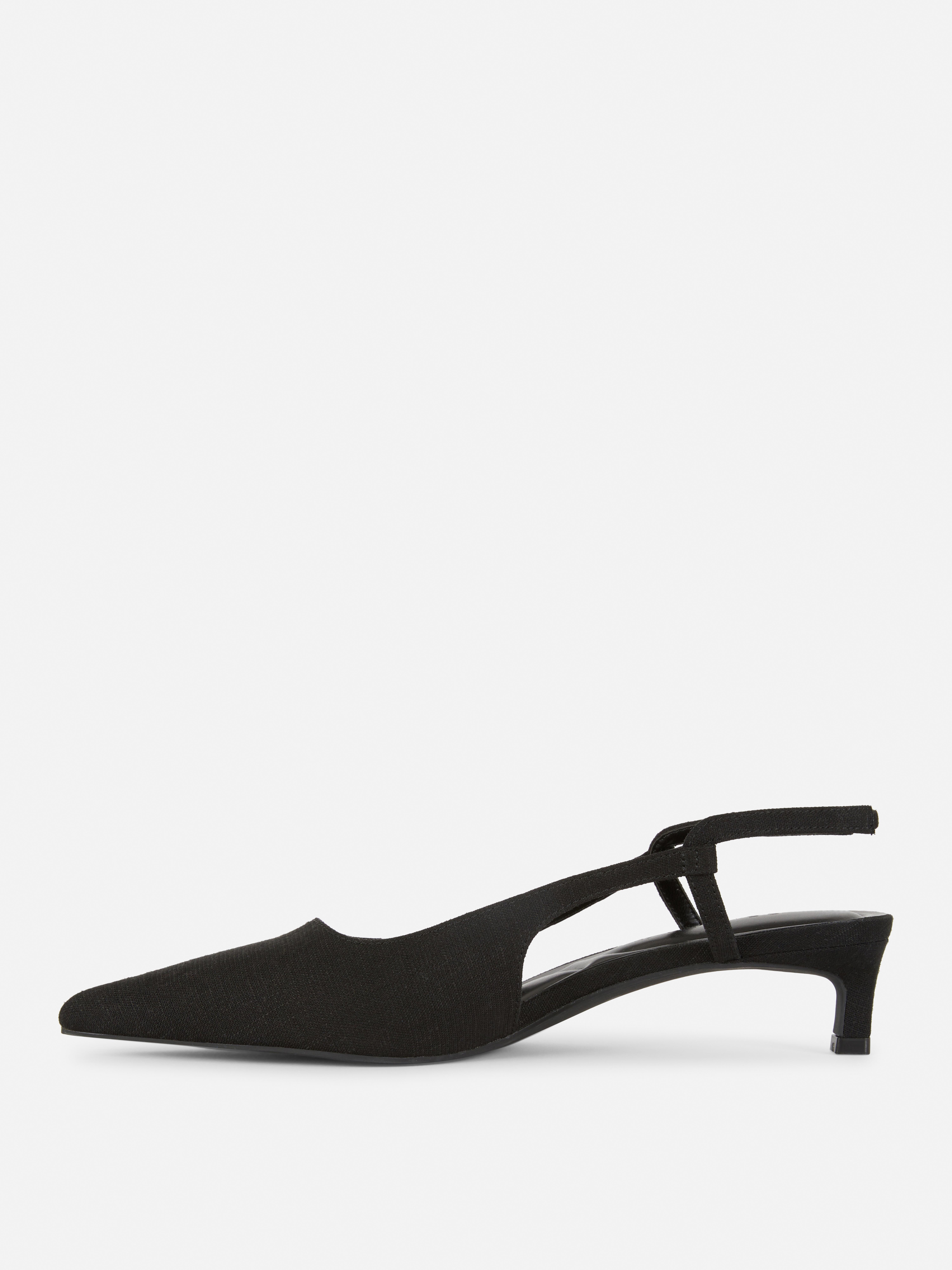 Linen Slingback Court Shoes
