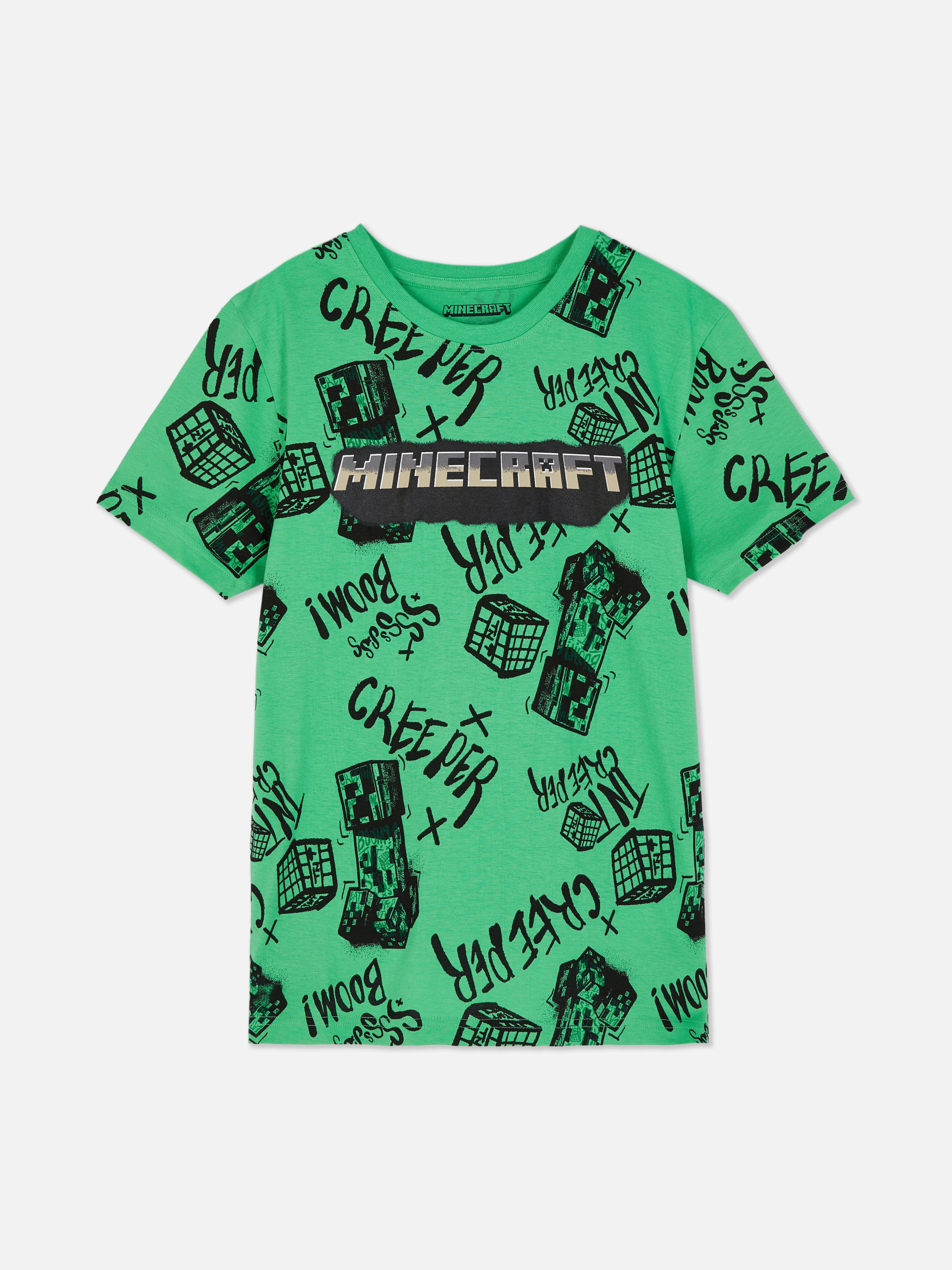 Tricou cu model în stil schiță creeper Minecraft