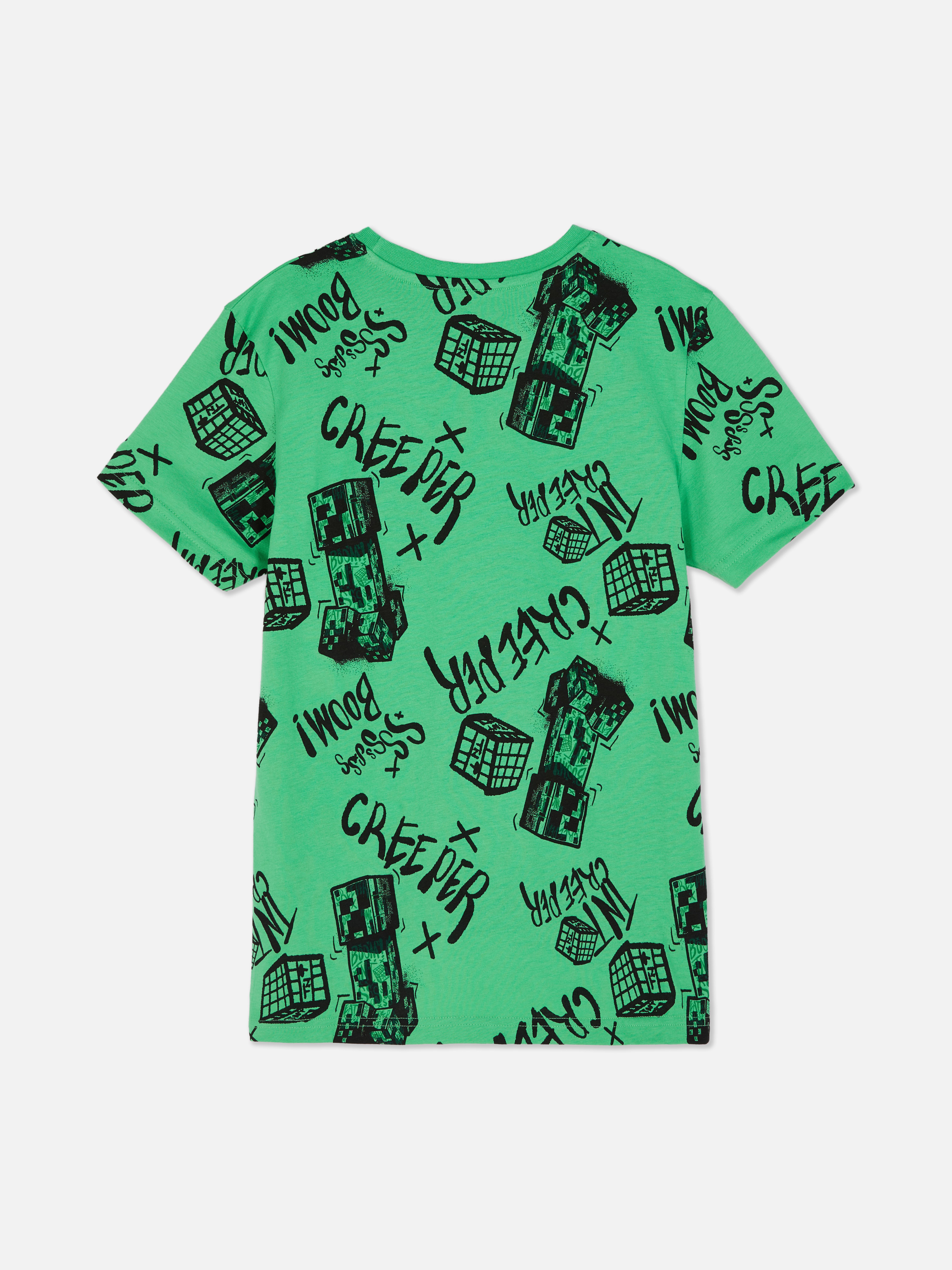 Tricou cu model în stil schiță creeper Minecraft