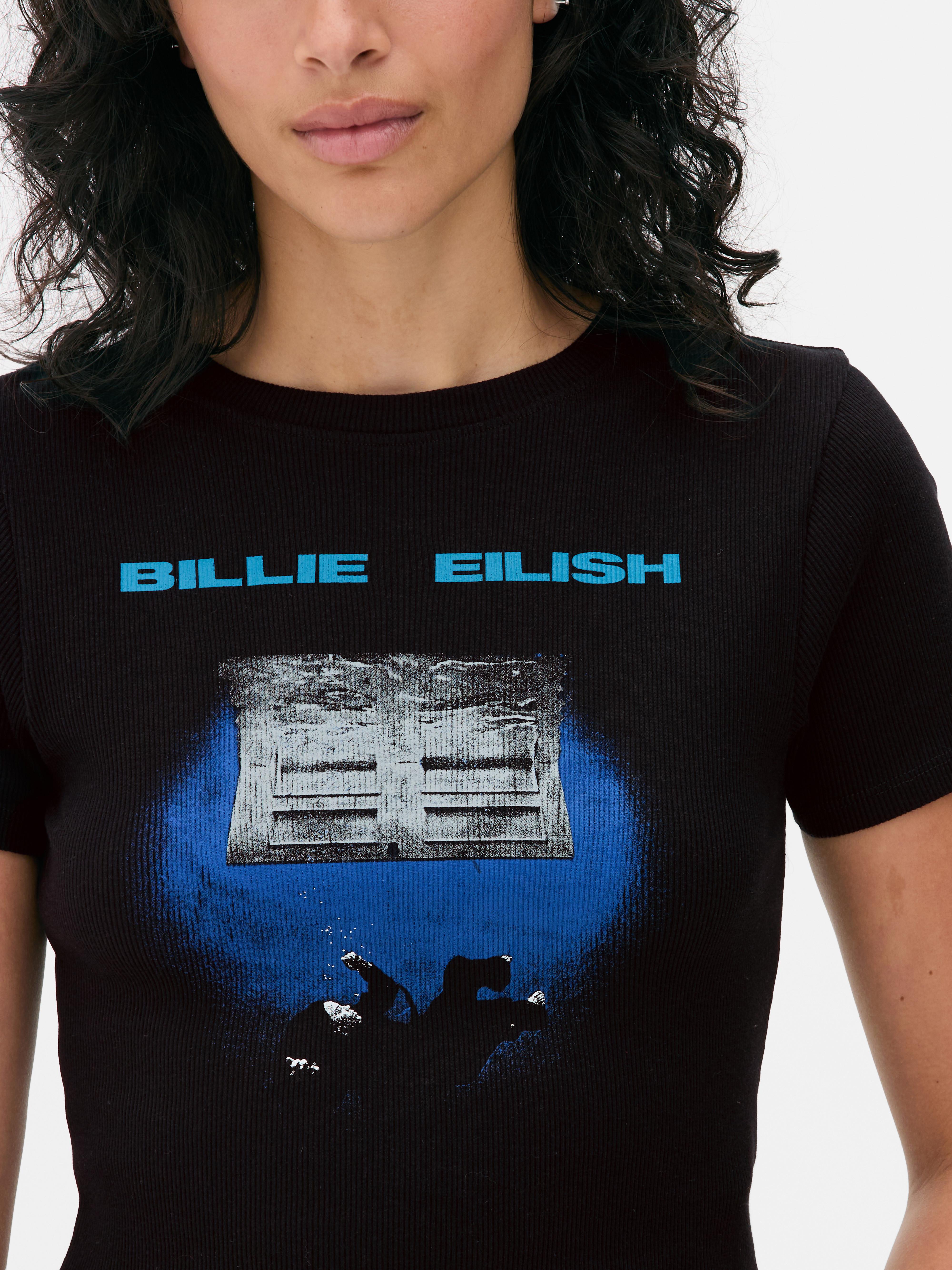 Women's Black Billie Eilish Baby Tee | Primark
