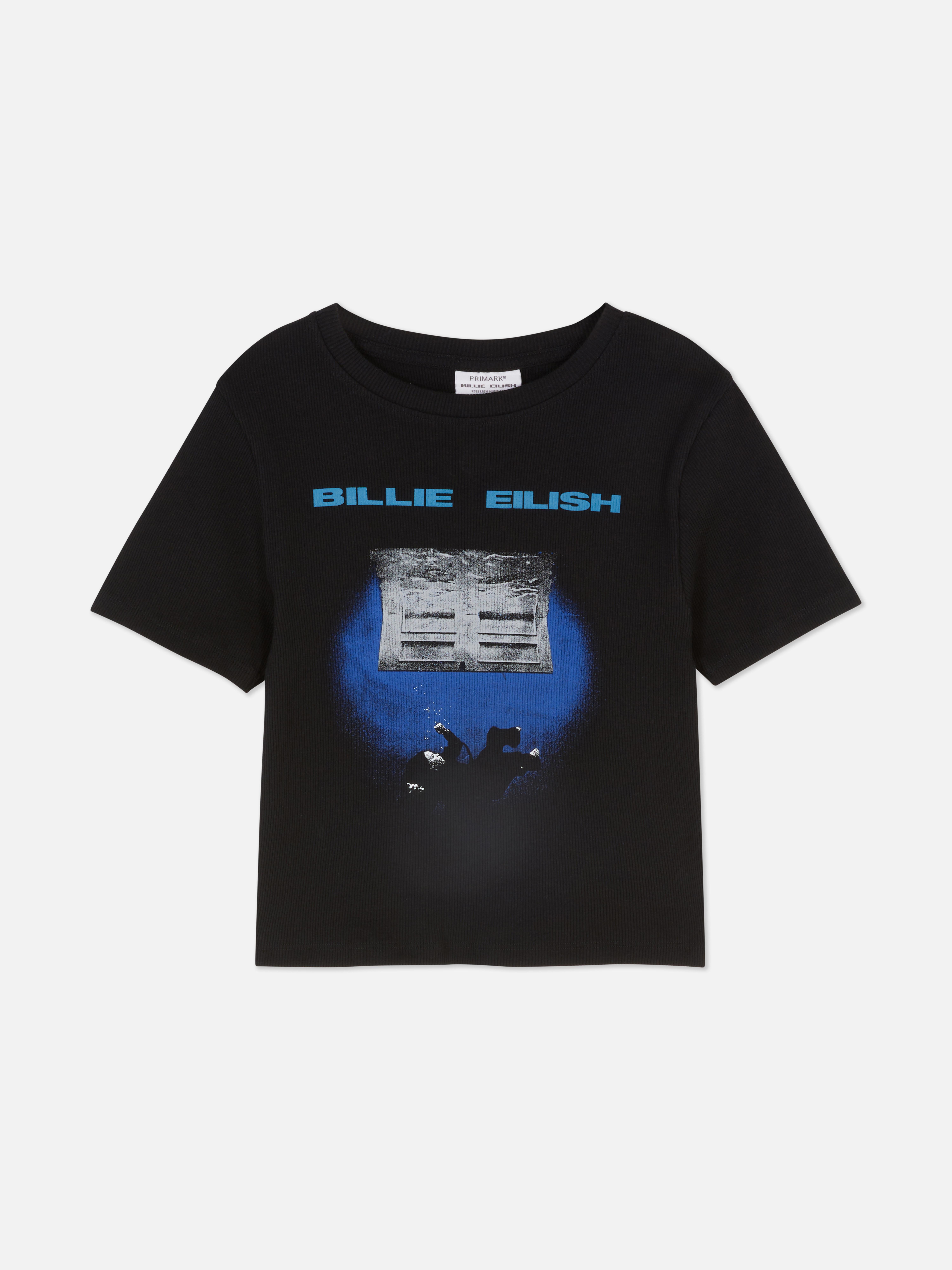 Women's Black Billie Eilish Baby Tee | Primark