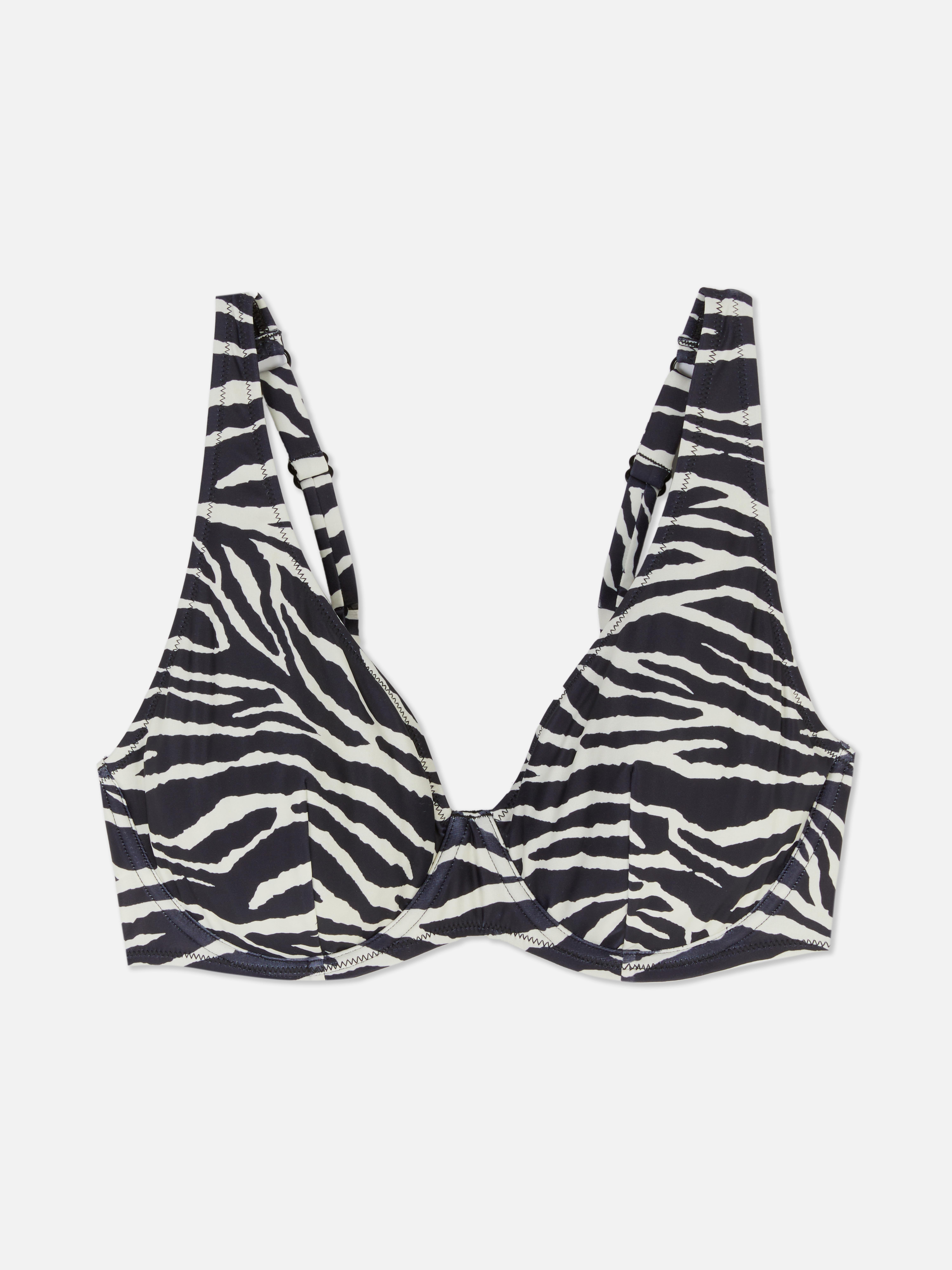 D-H Full Cup Printed Bikini Top