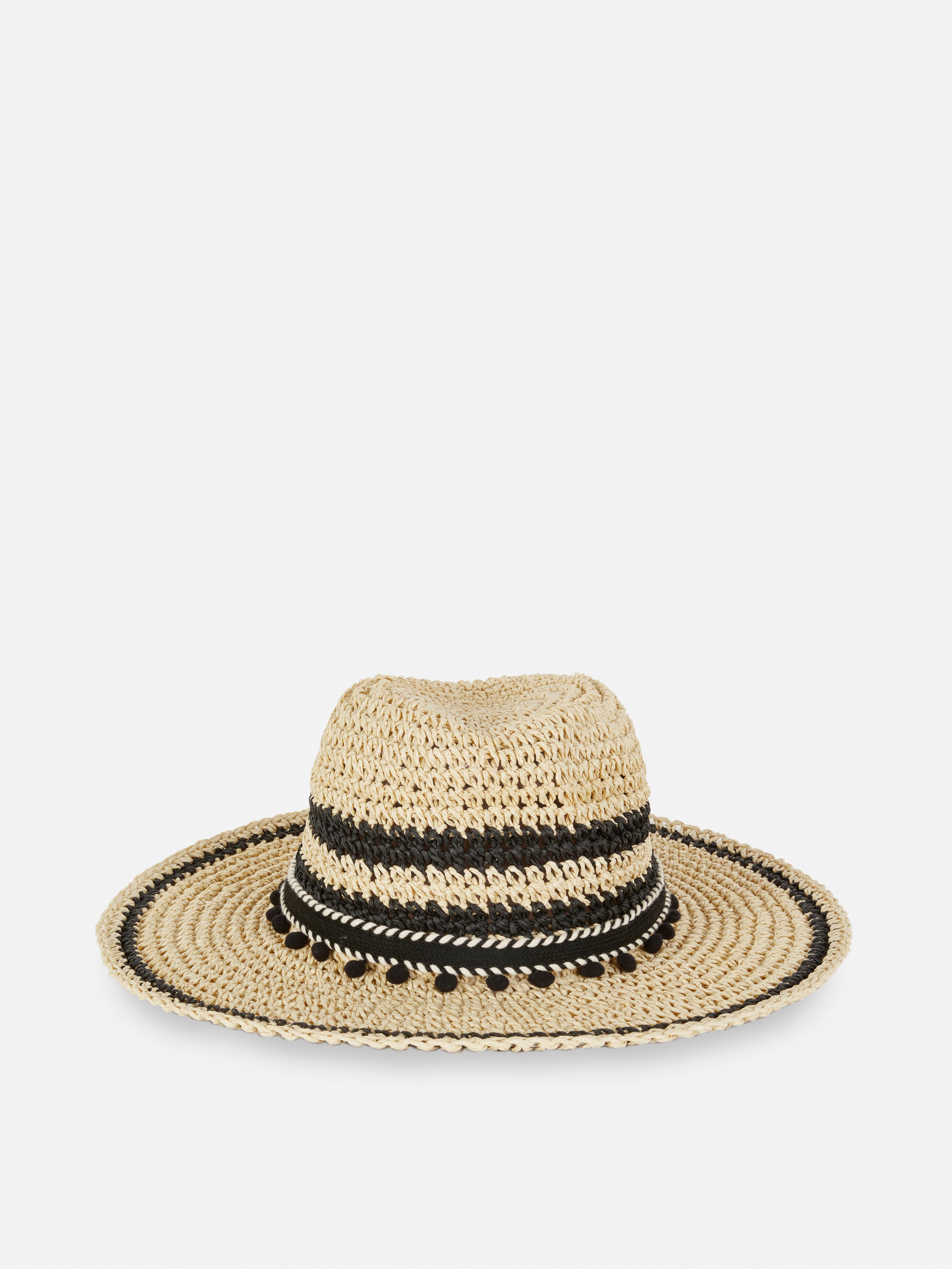 Chapeau Panama à pompons