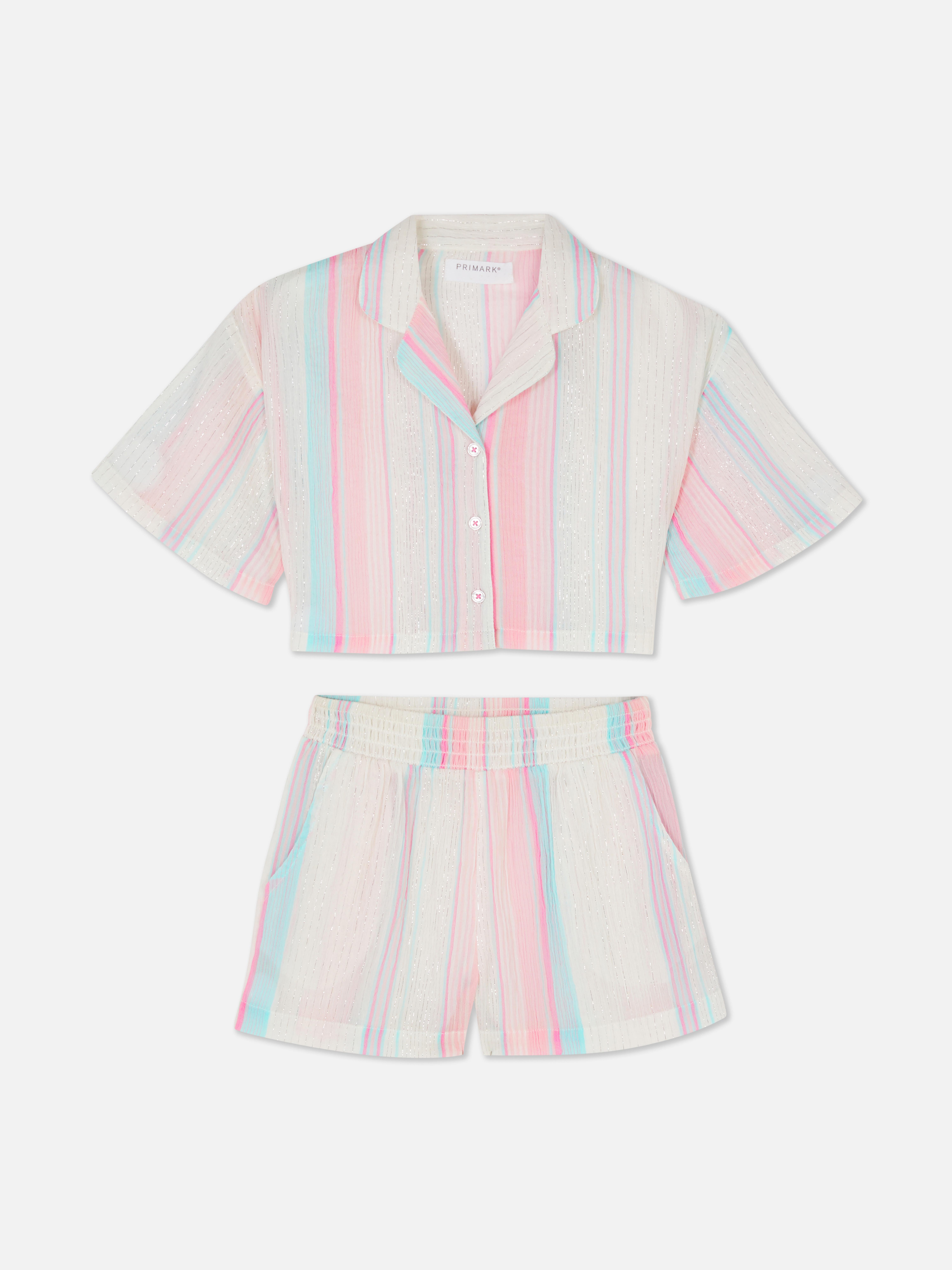 Camicia copricostume squadrata e pantaloncini