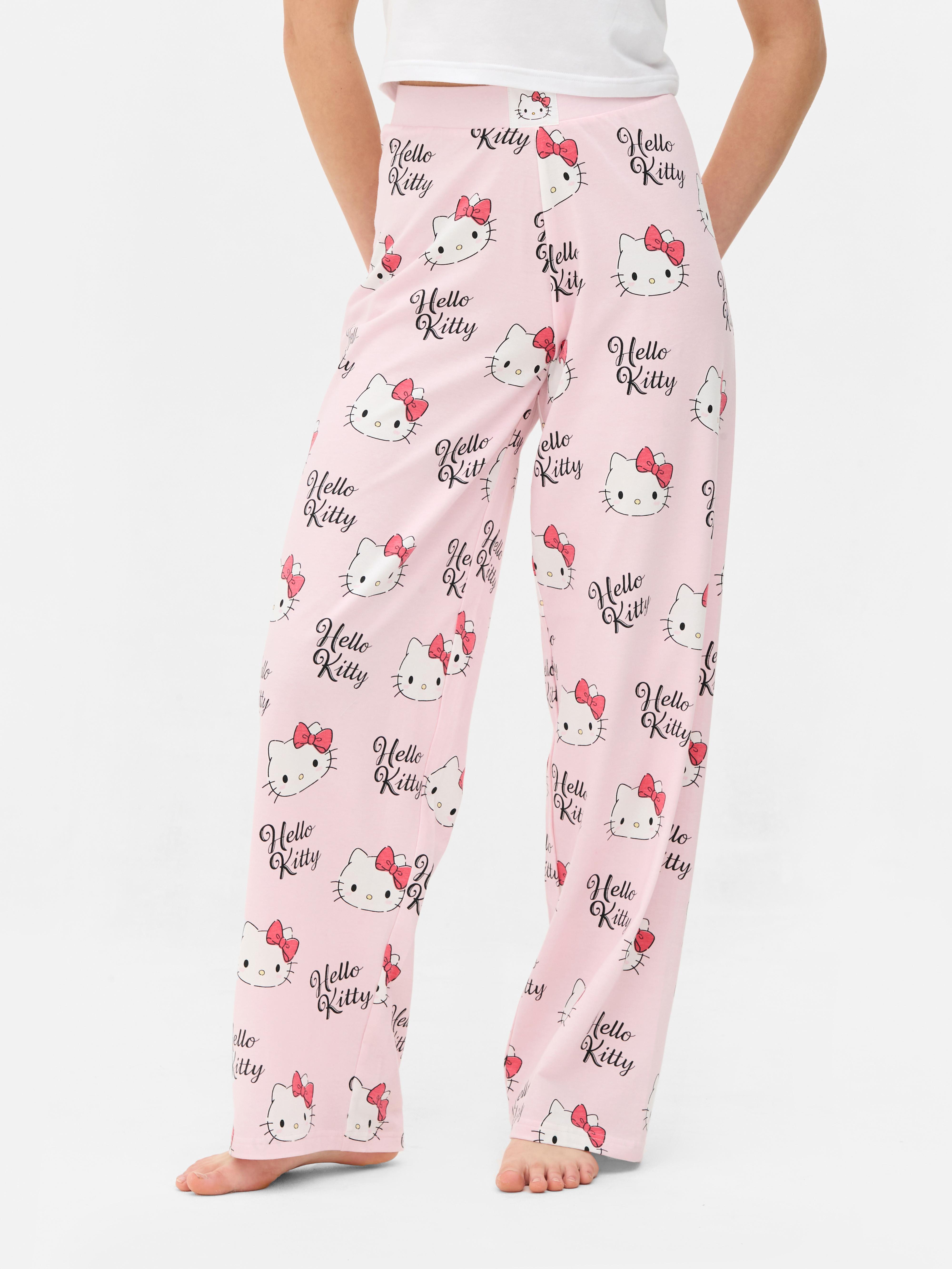 Pantaloni de pijama cu croi larg Hello Kitty