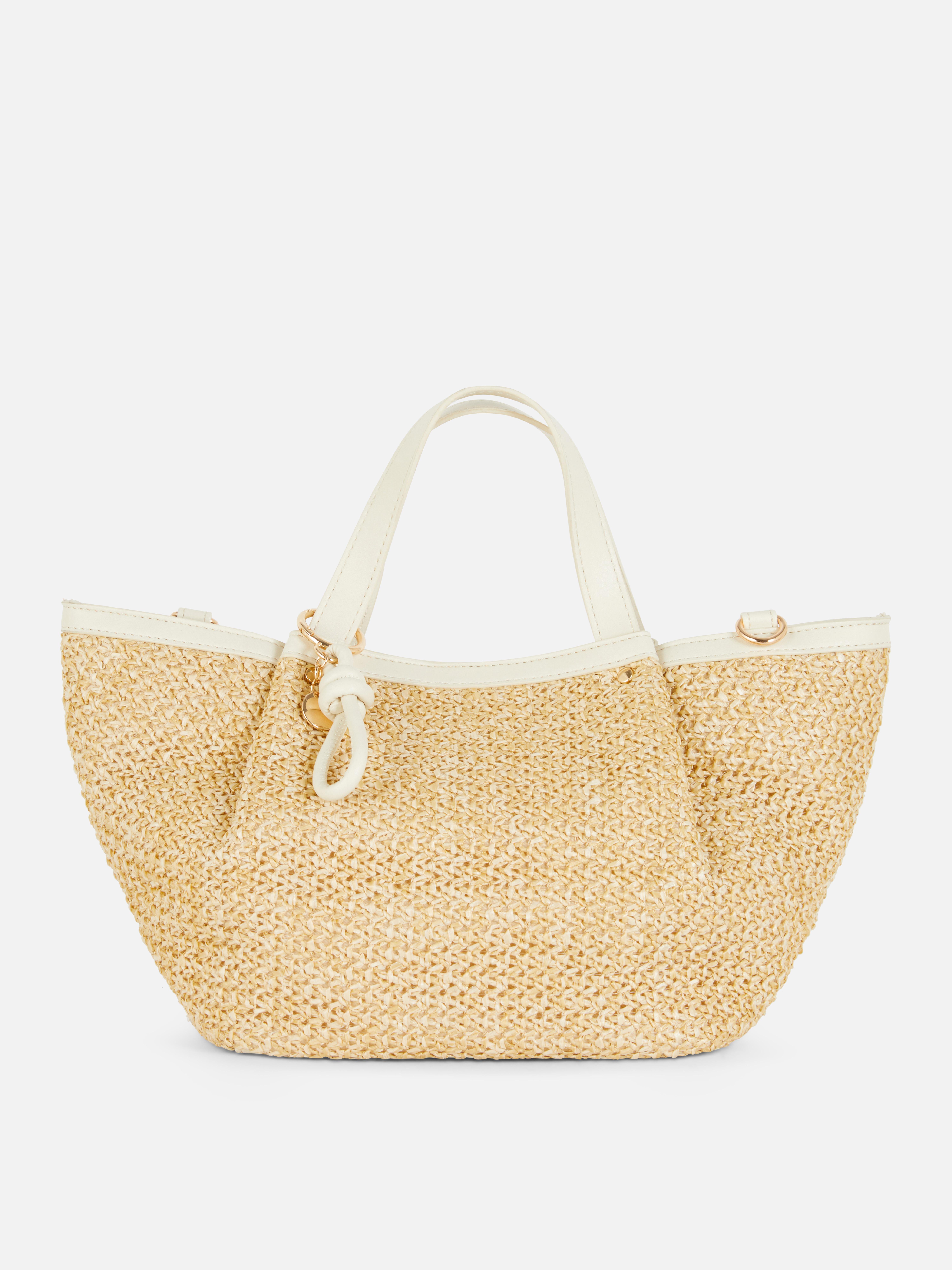 Straw Midi Tote Bag