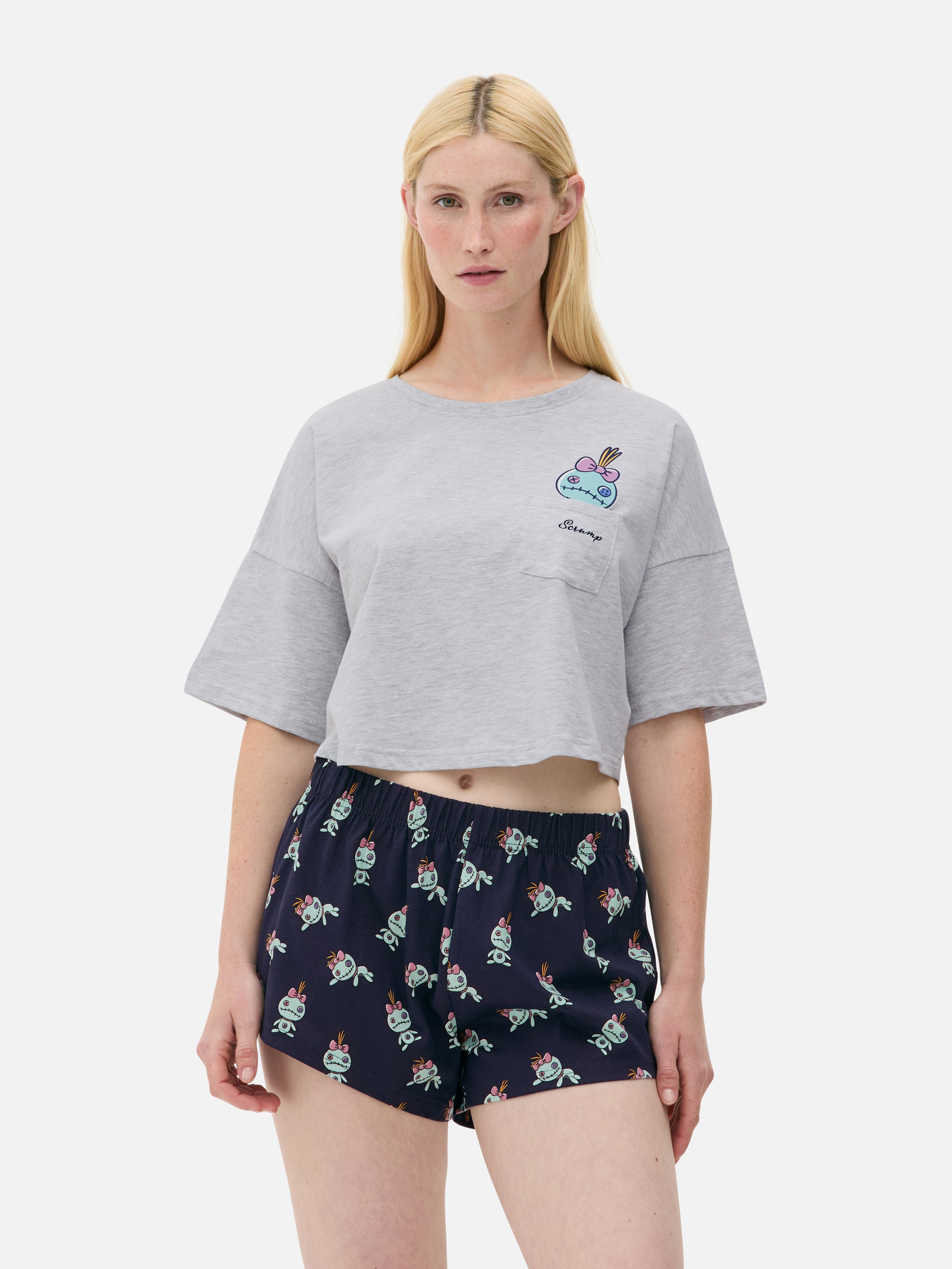 Women's Light Gray Disney's Stitch Shorts Pajama Set | Primark