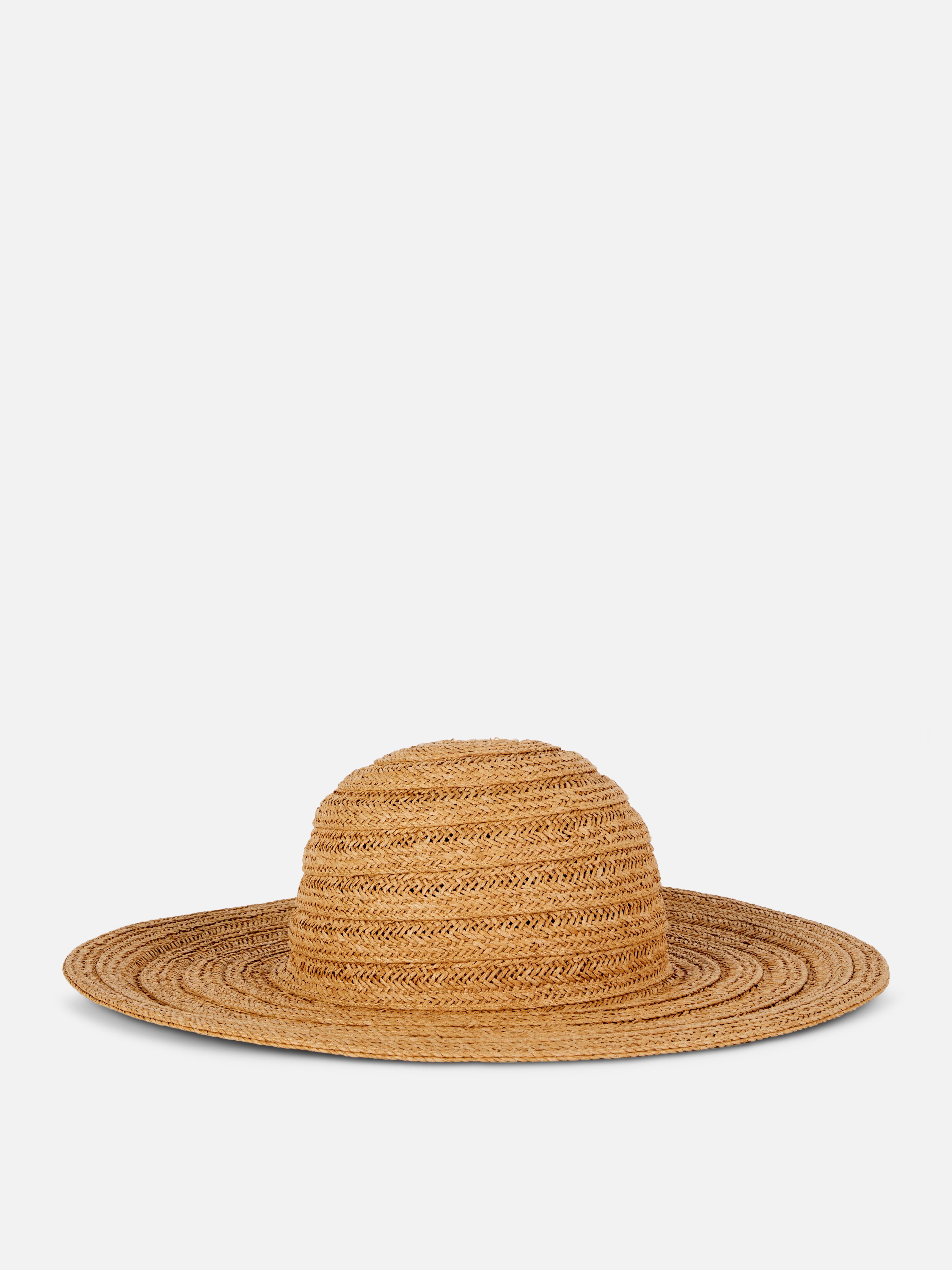 Chapeau de soleil en paille à bord large