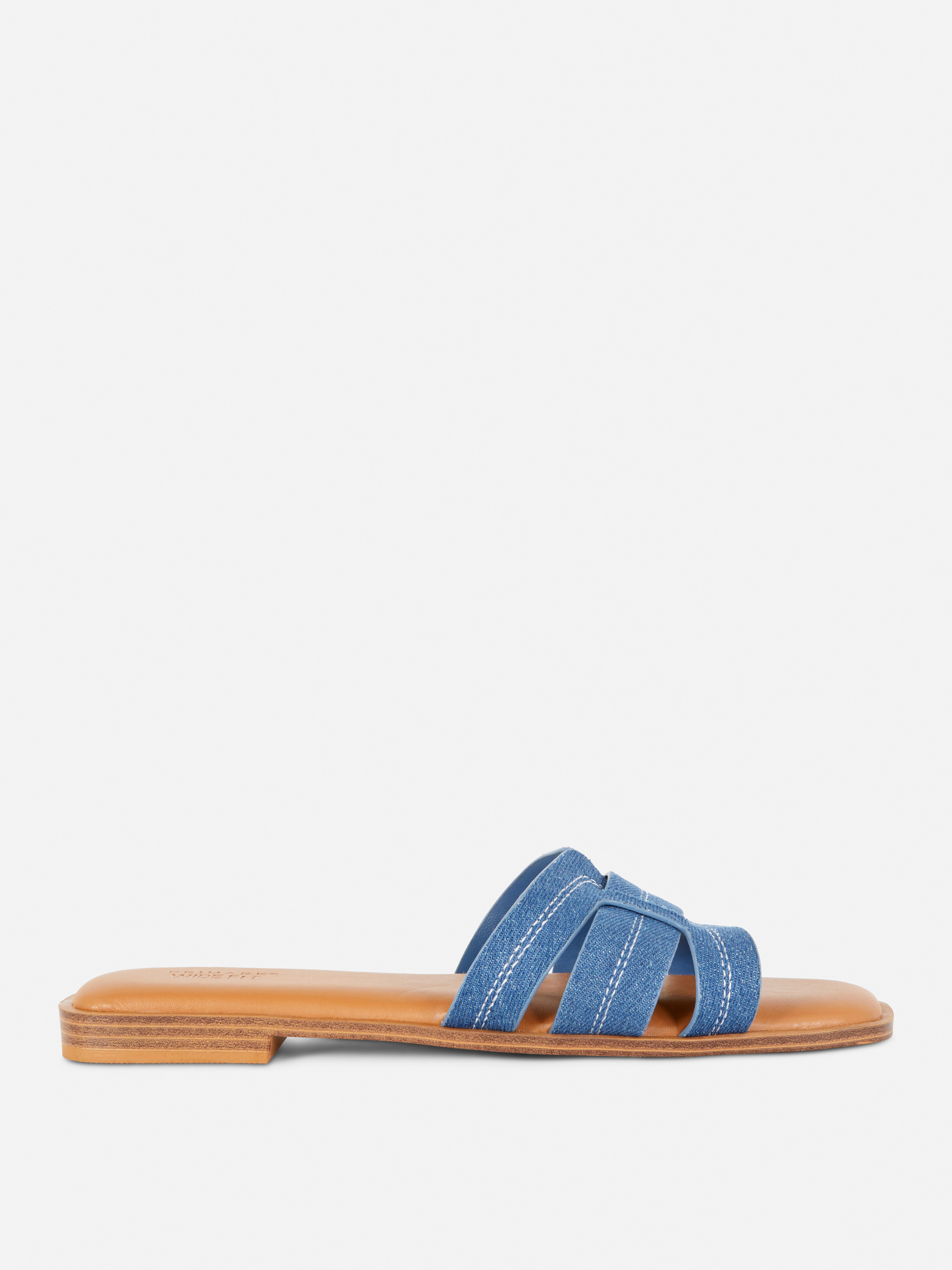 Sandalen met spijkerstof