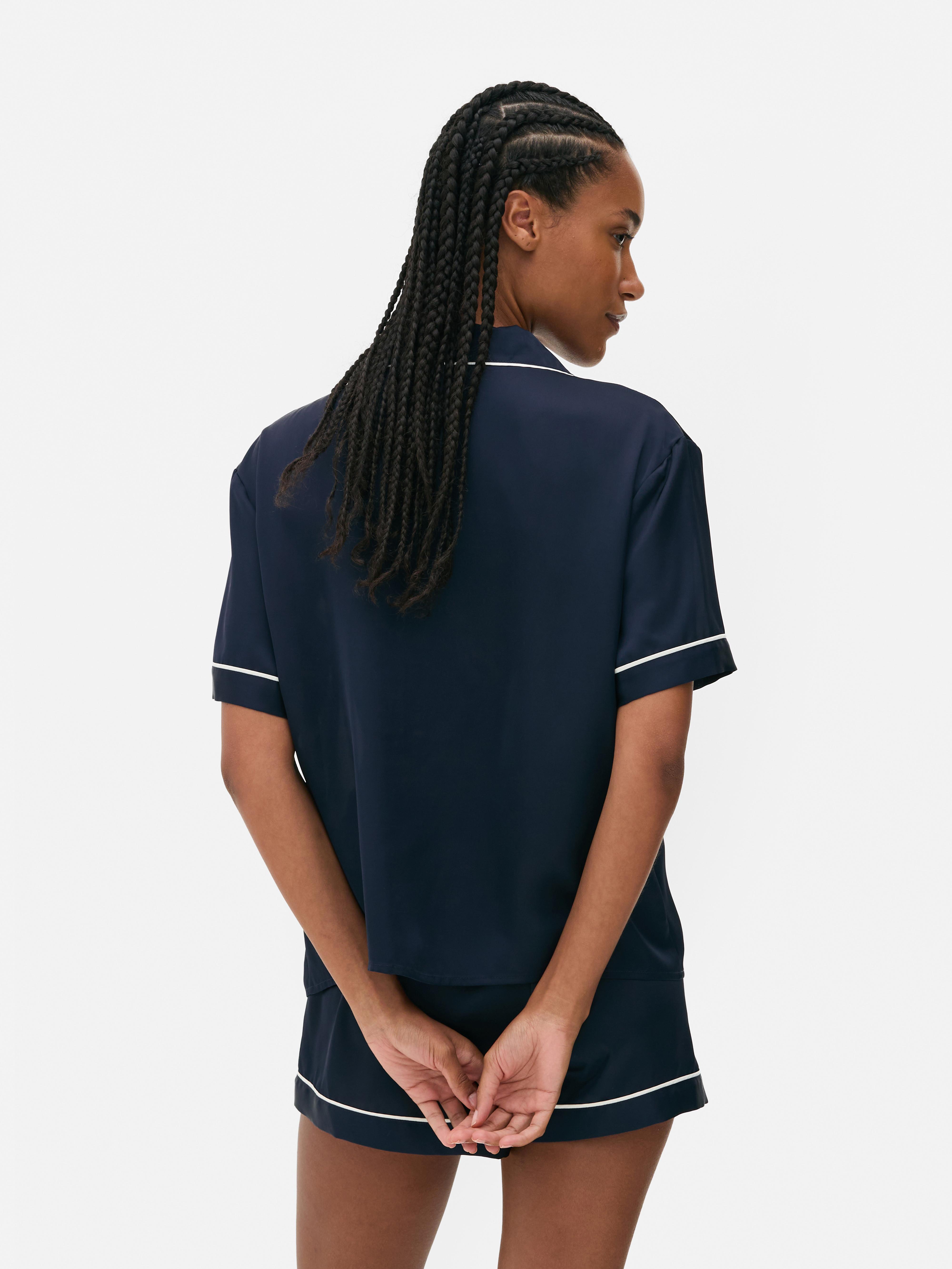 Satin Boyfriend Short Pajama Set