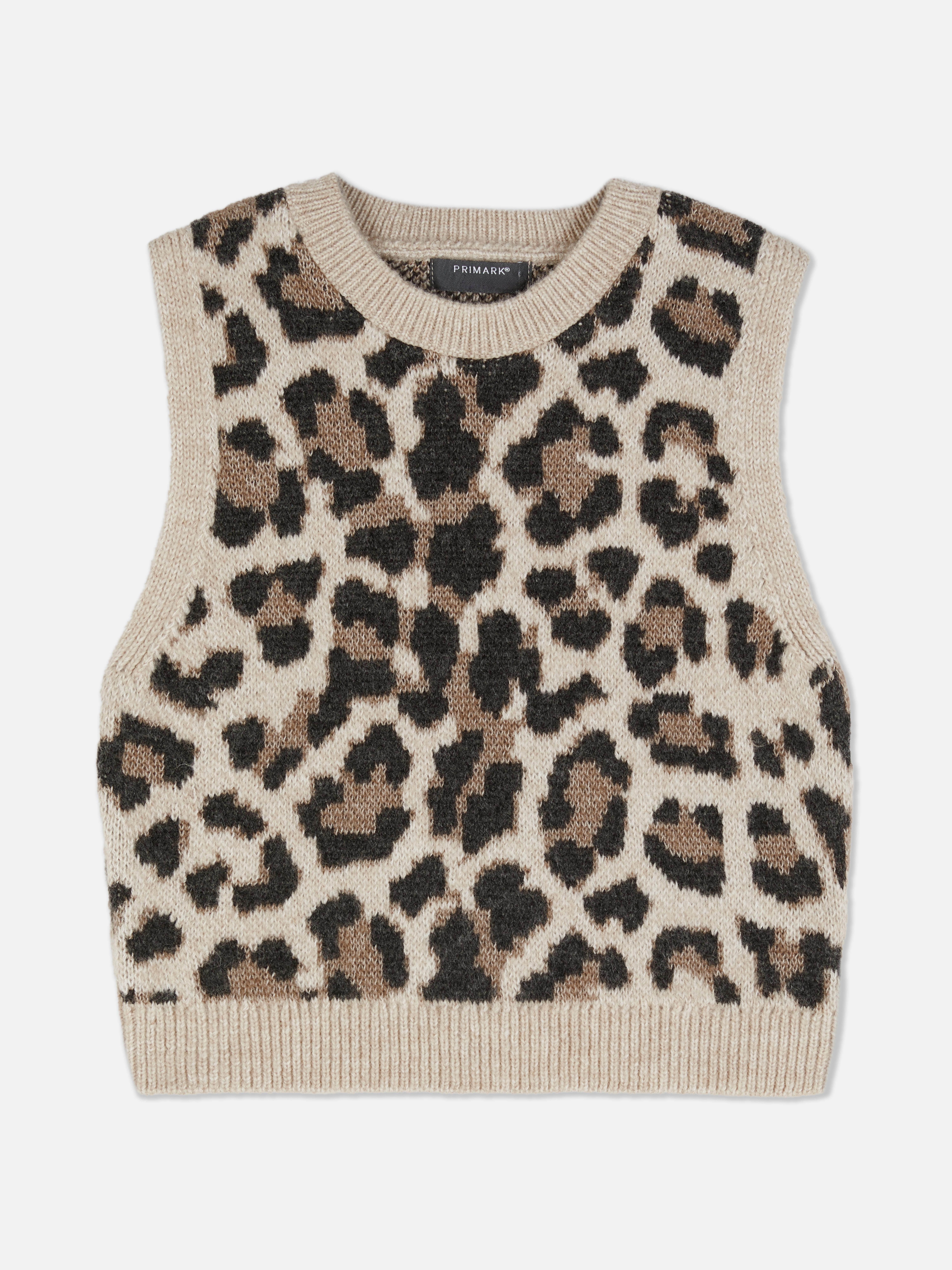 Gebreid hemd met luipaardprint