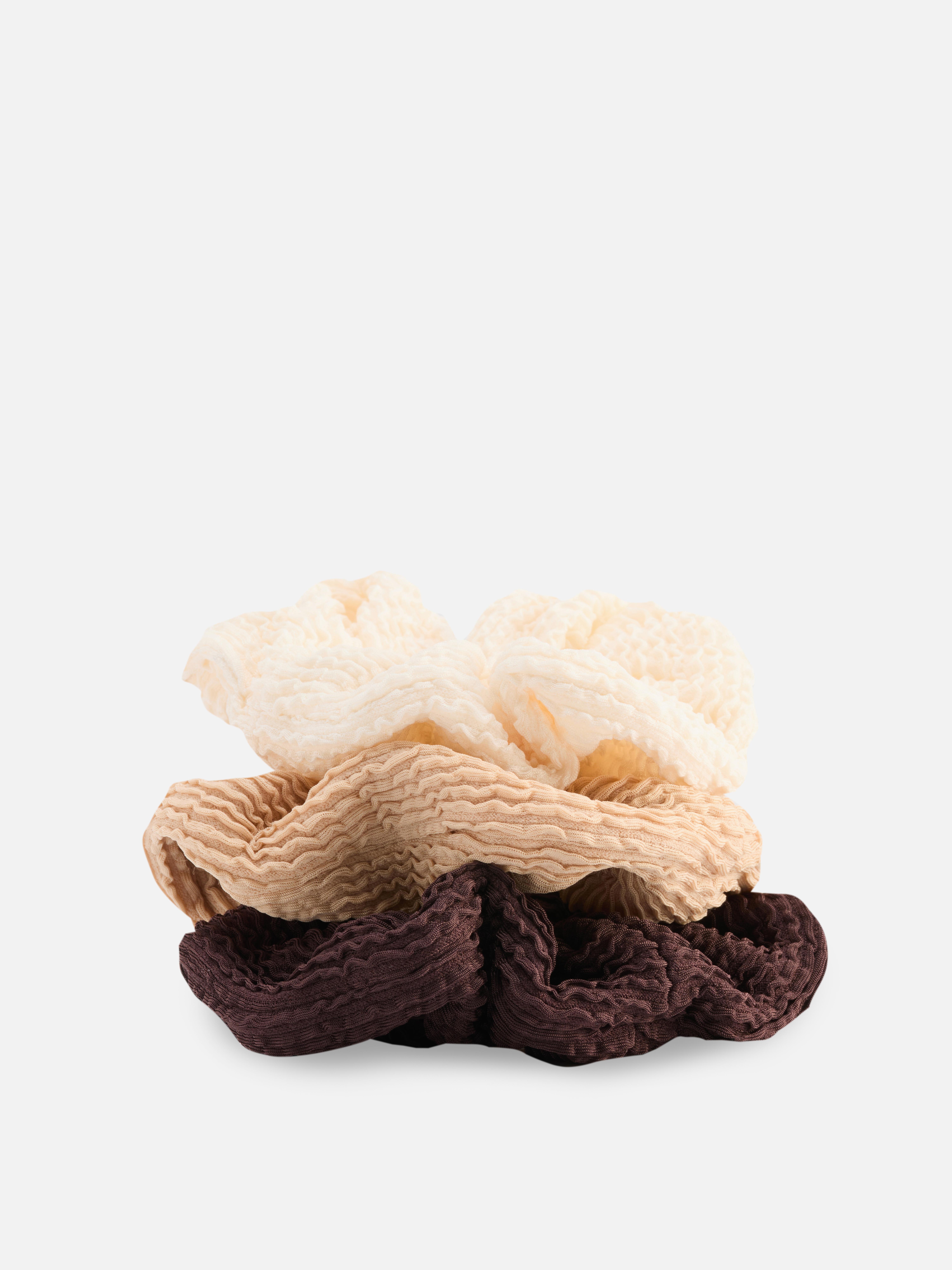 Gerimpelde haarscrunchies, set van 3