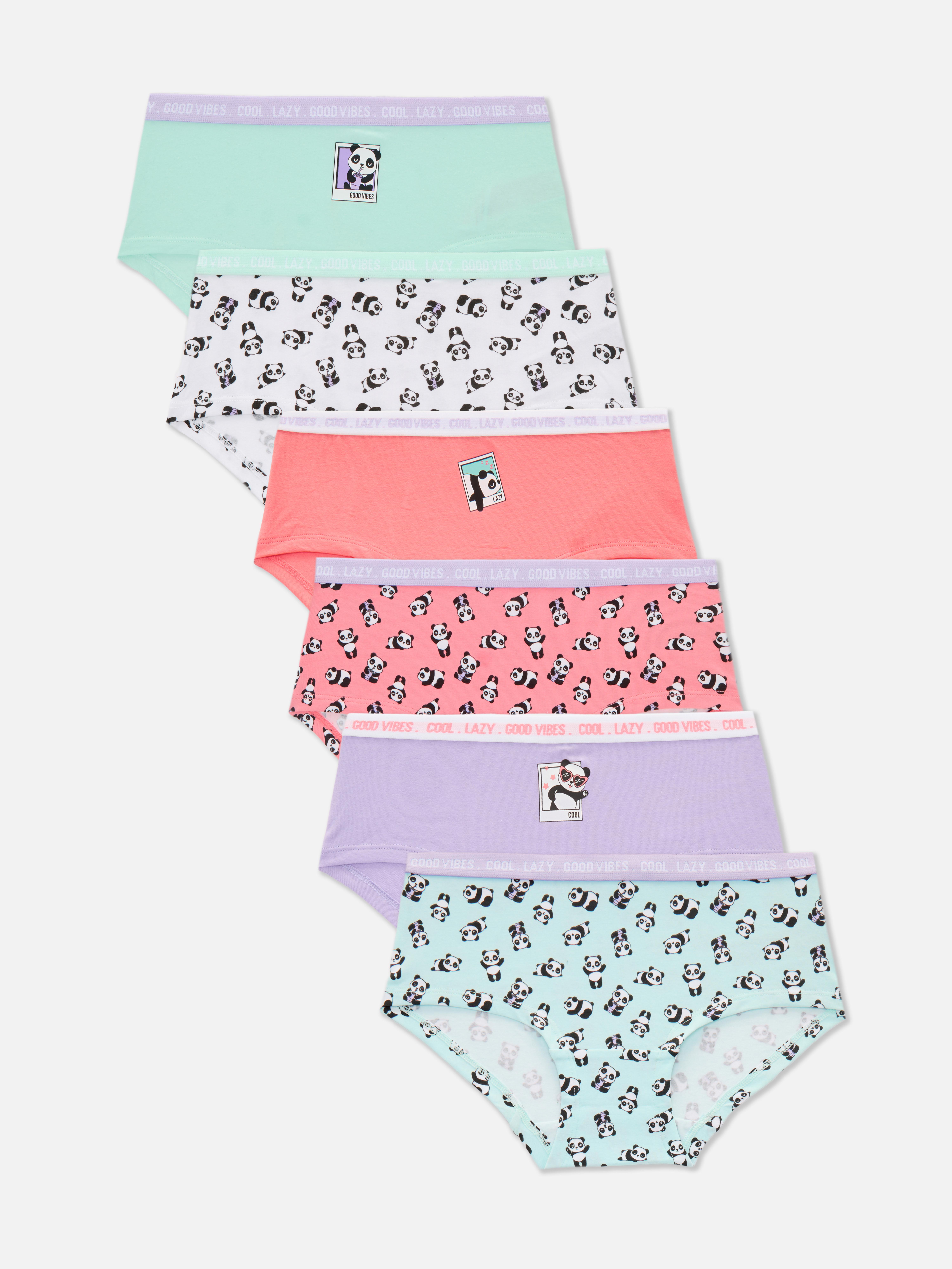 Slips met pandaprint, set van 6