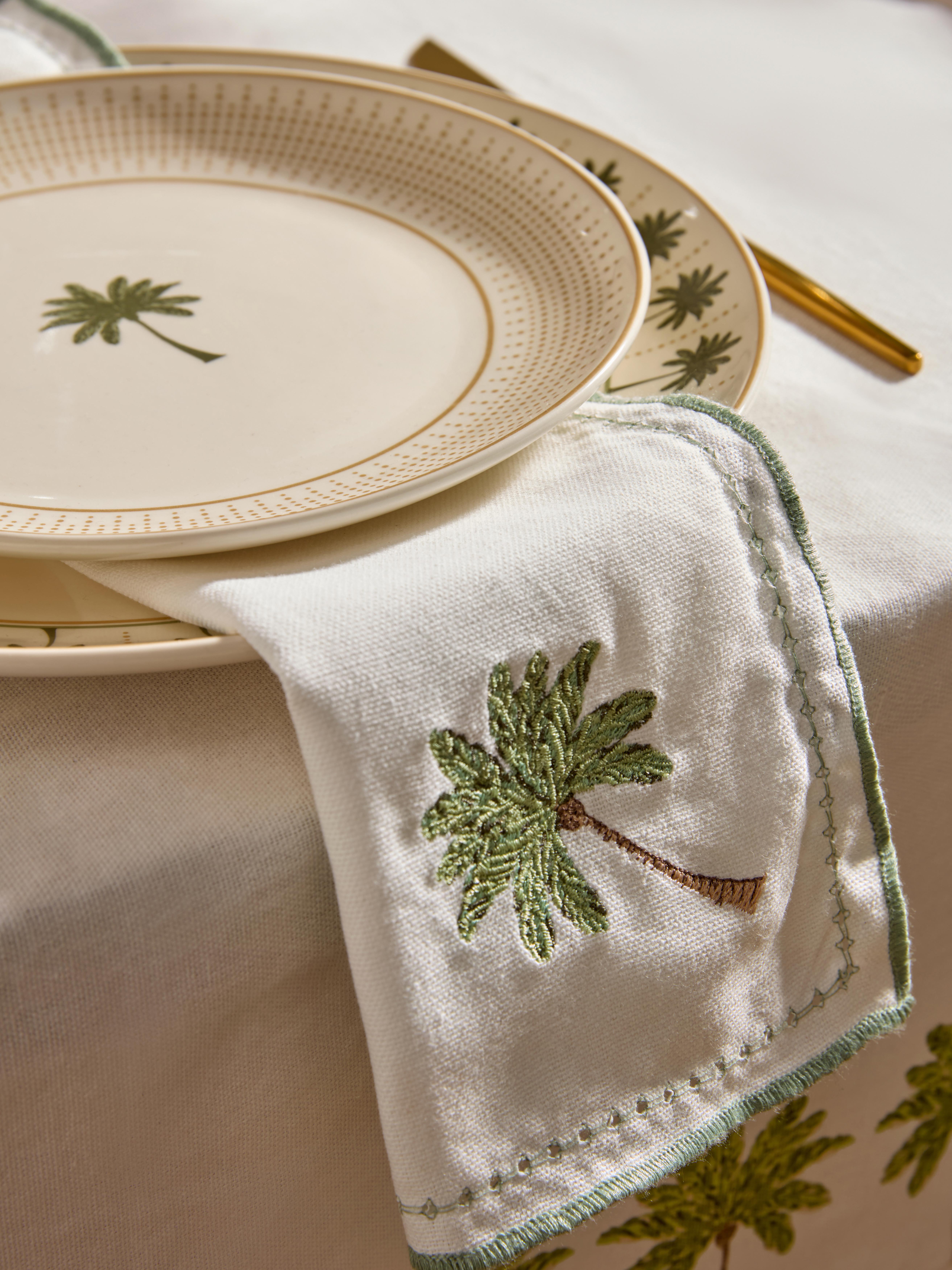2pk The Edit Embroidered Palm Tree Napkins