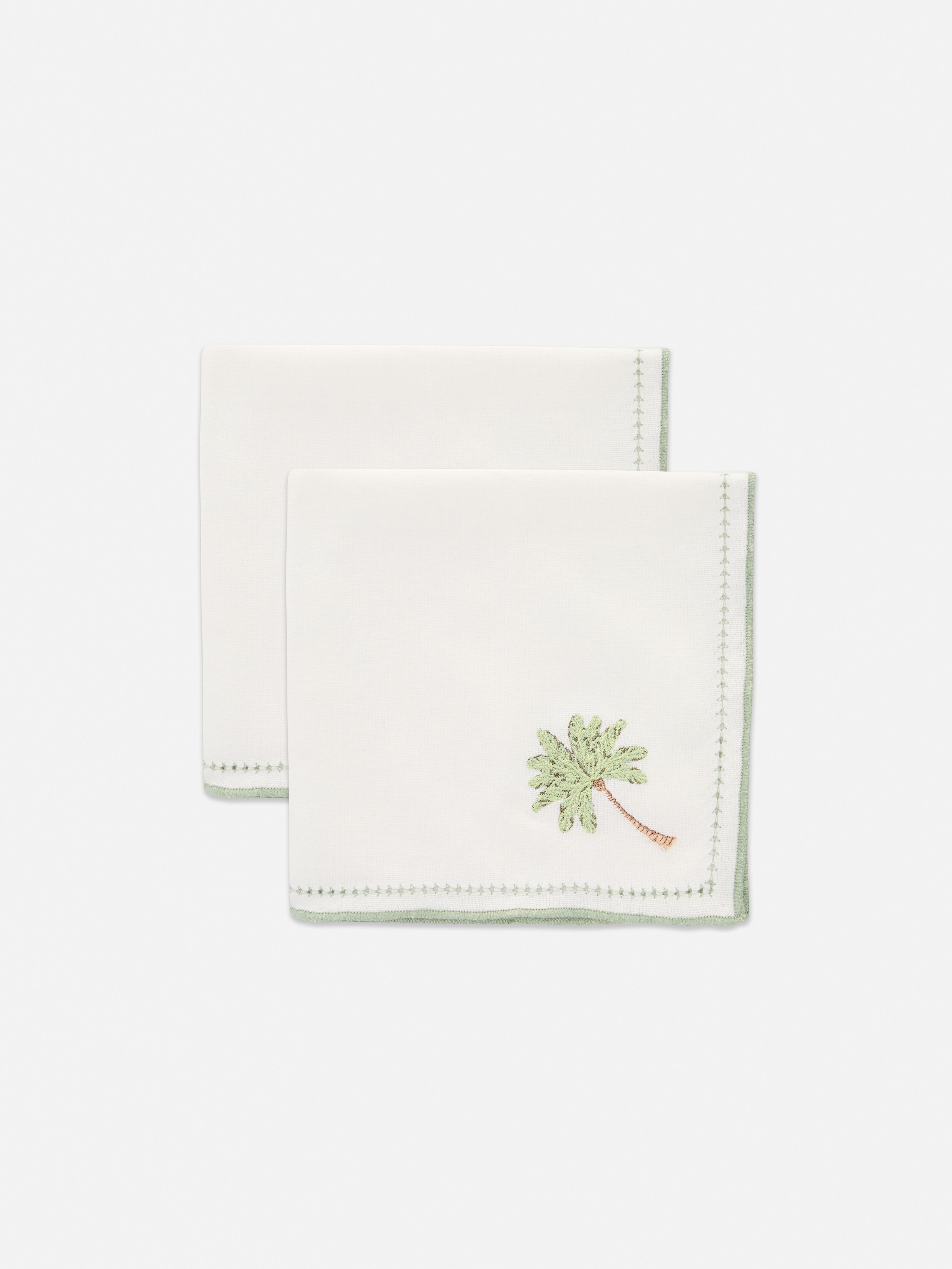 2pk The Edit Embroidered Palm Tree Napkins