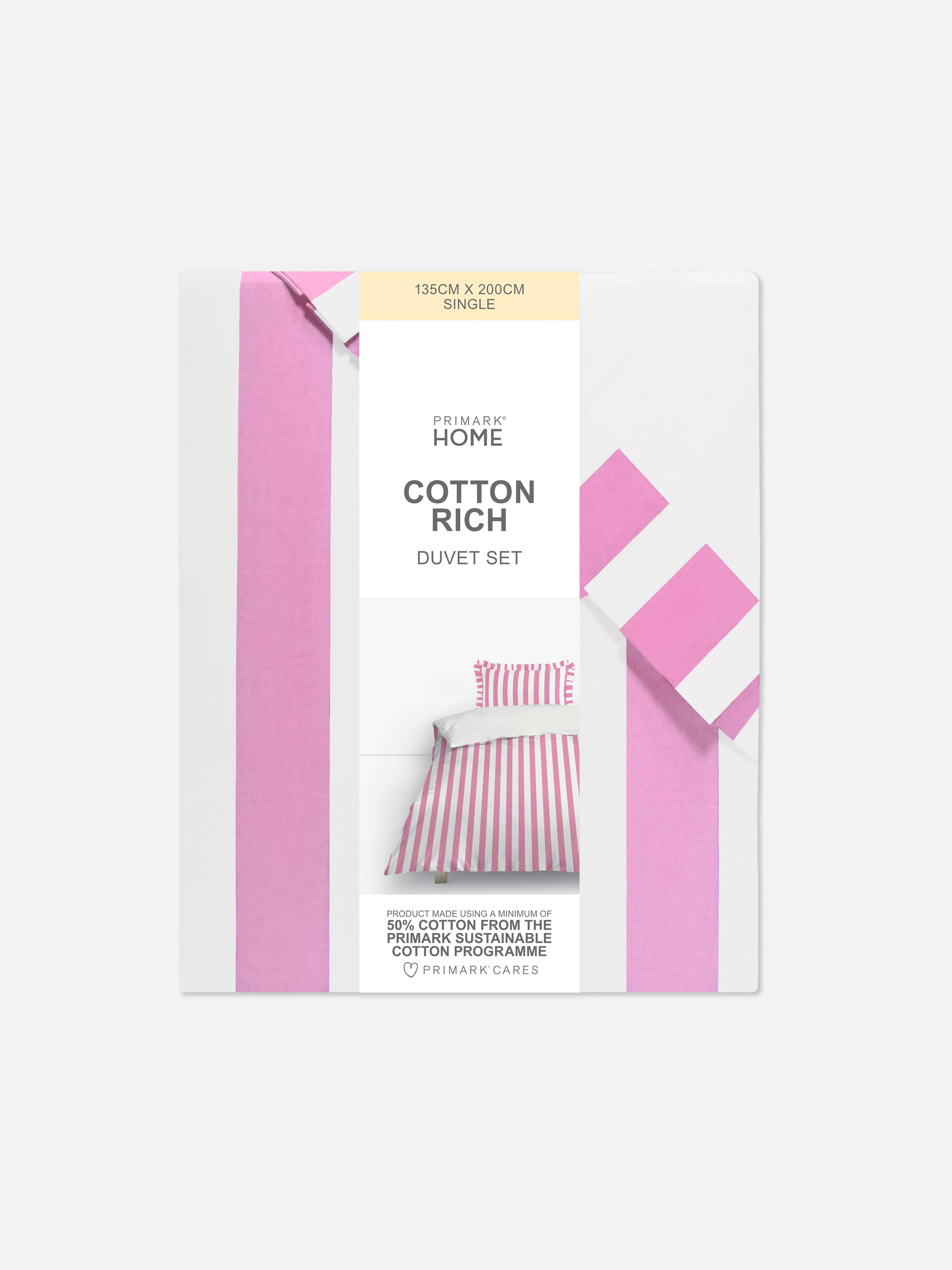 Reversible Stripe Single Duvet Cover Set