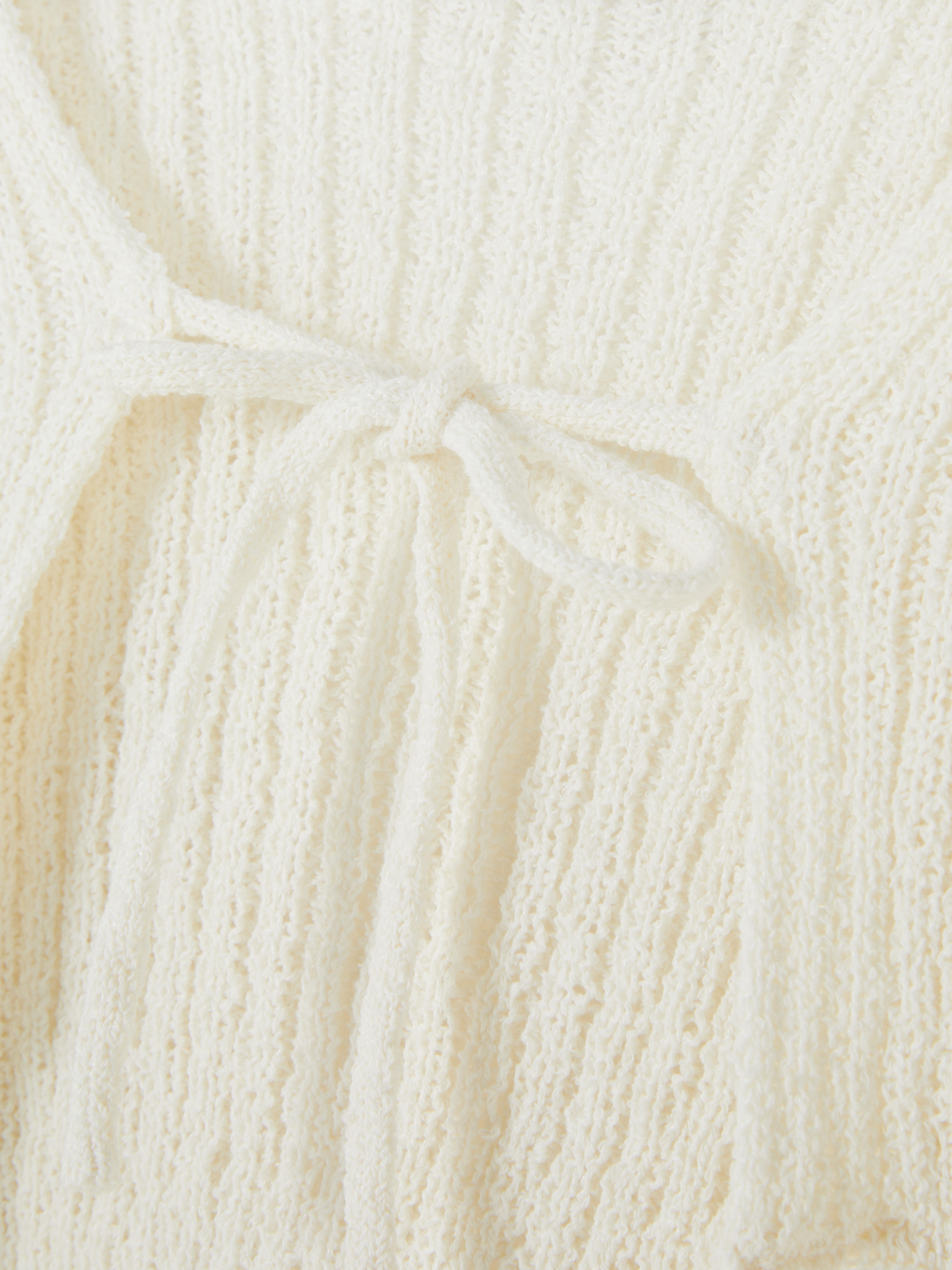 Cropped Tie Cardigan