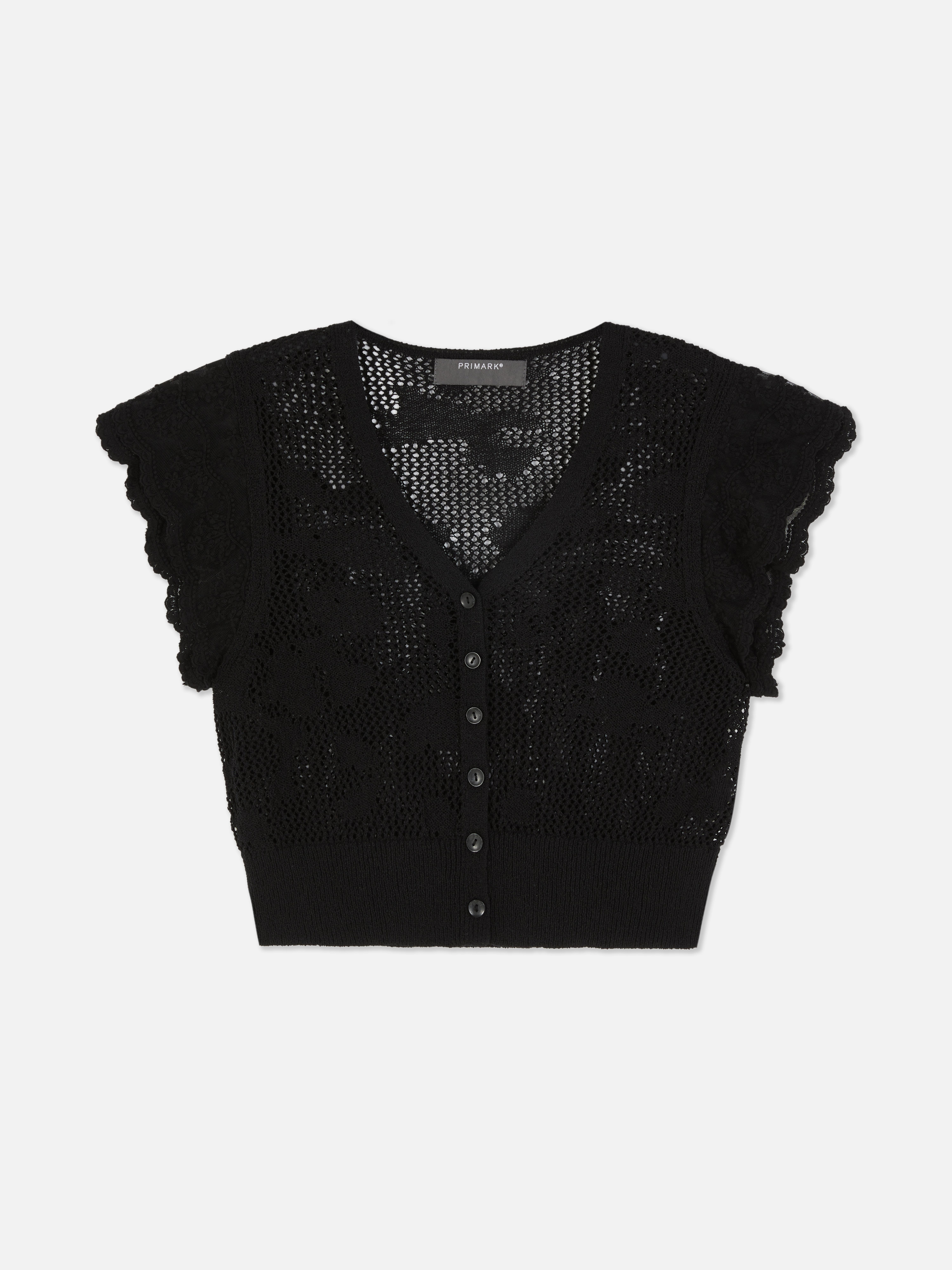 Kort vest met ruchemouwen