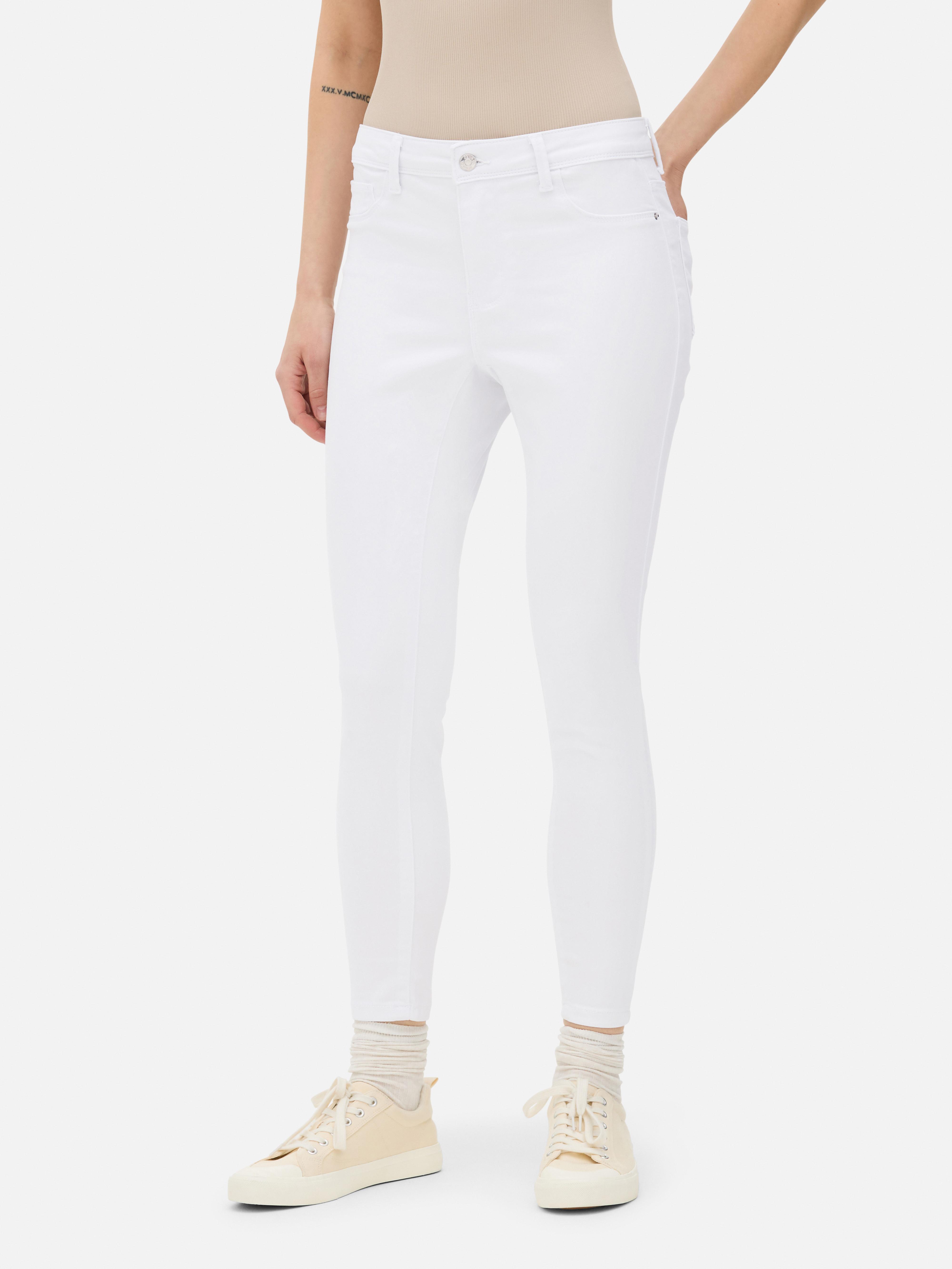 Essential Mid-Rise Skinny Jeans | Short & Long White