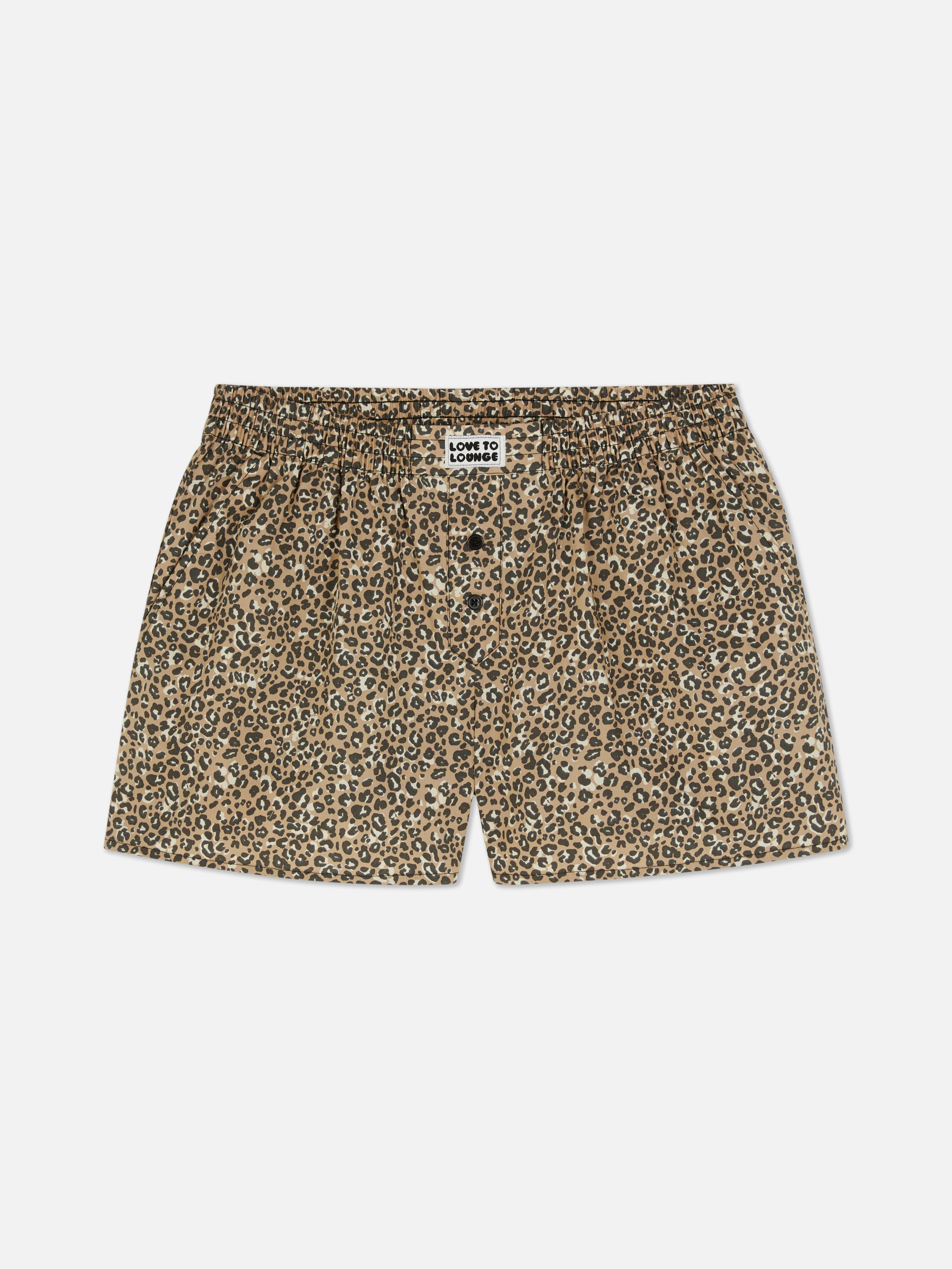 Women's Brown Love To Lounge Leopard Pajama Shorts | Primark