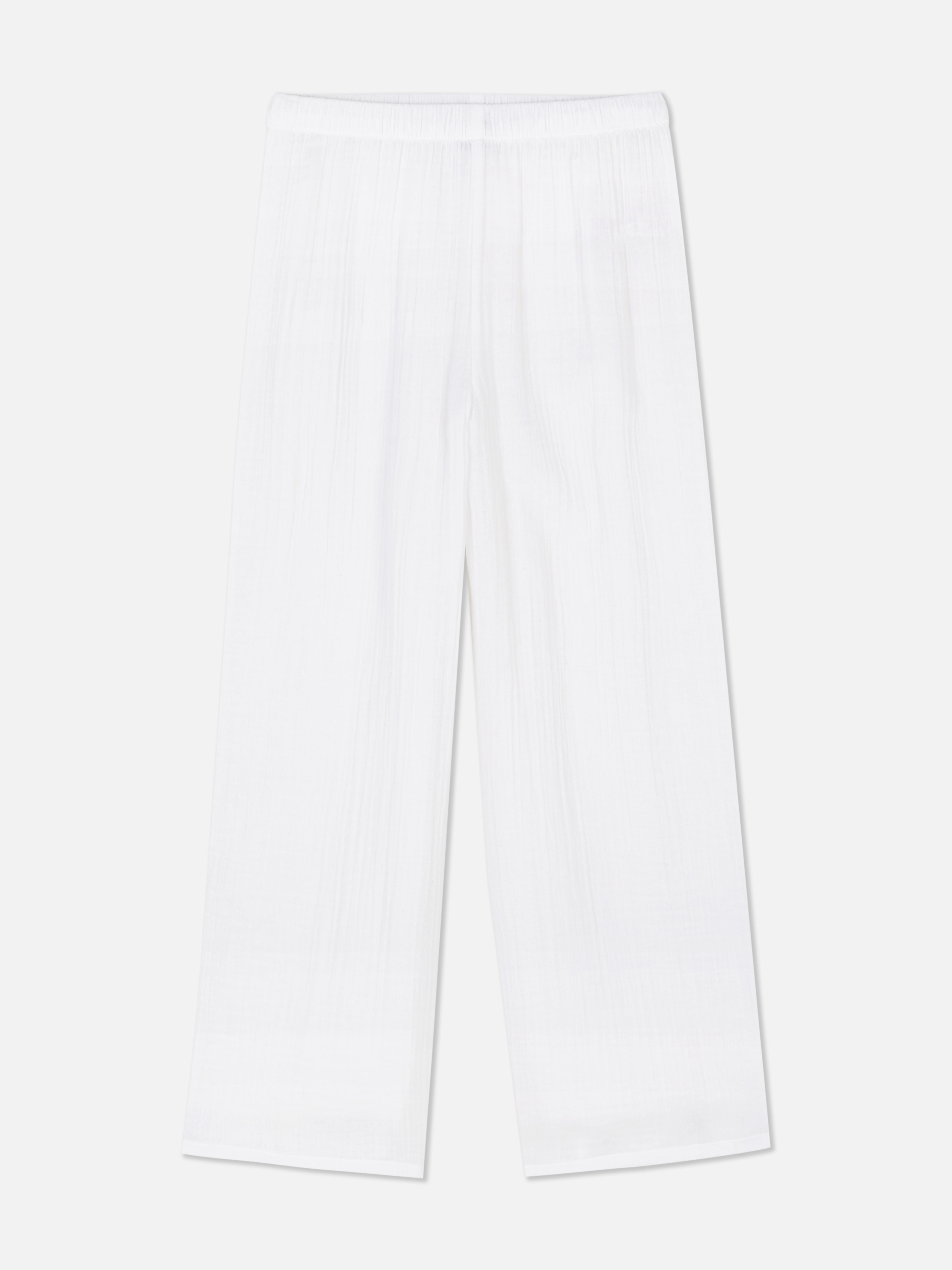Pantaloni de pijama încrețiți cu croi larg