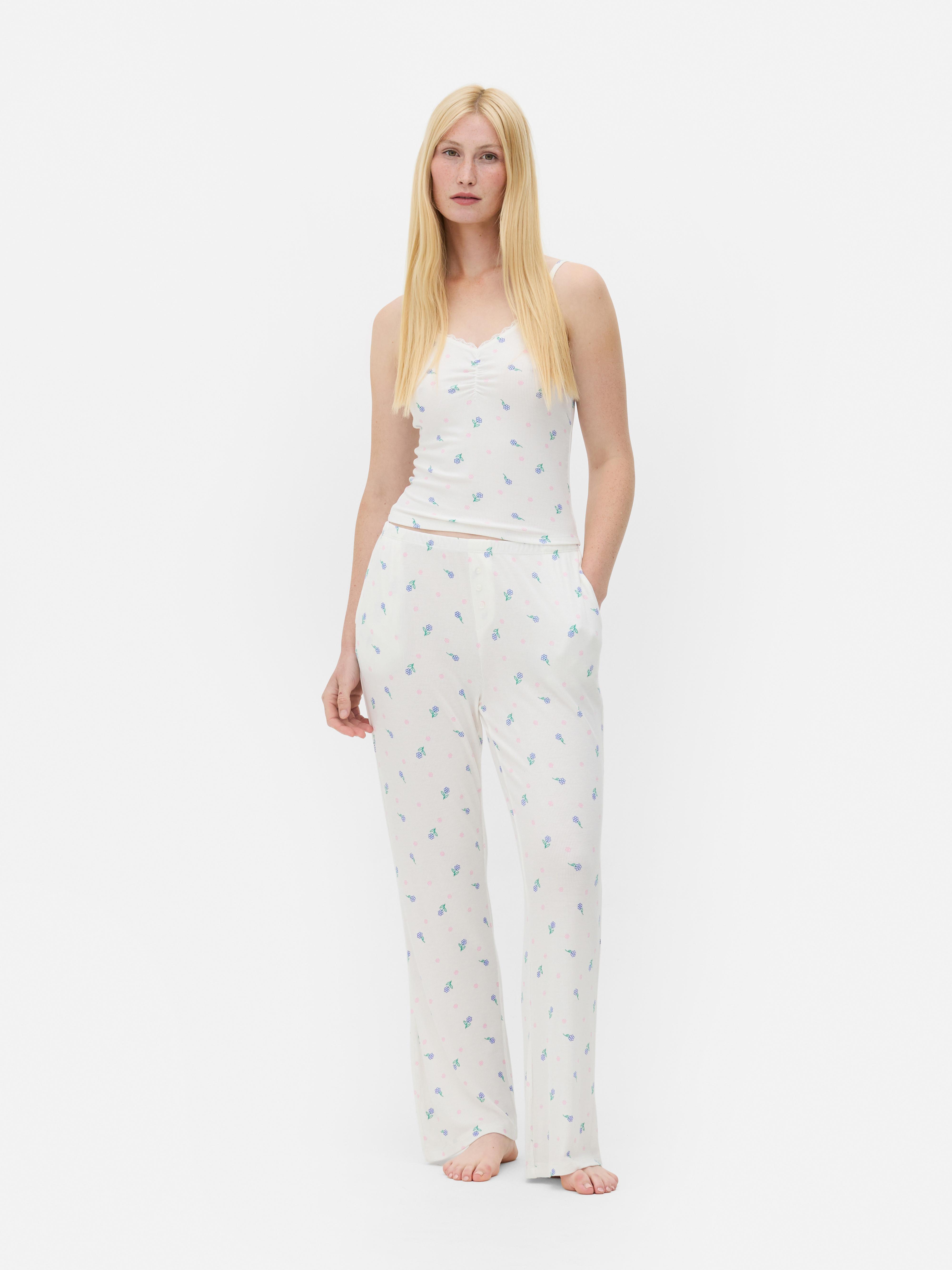 Jersey pyjamabroek van ribstof