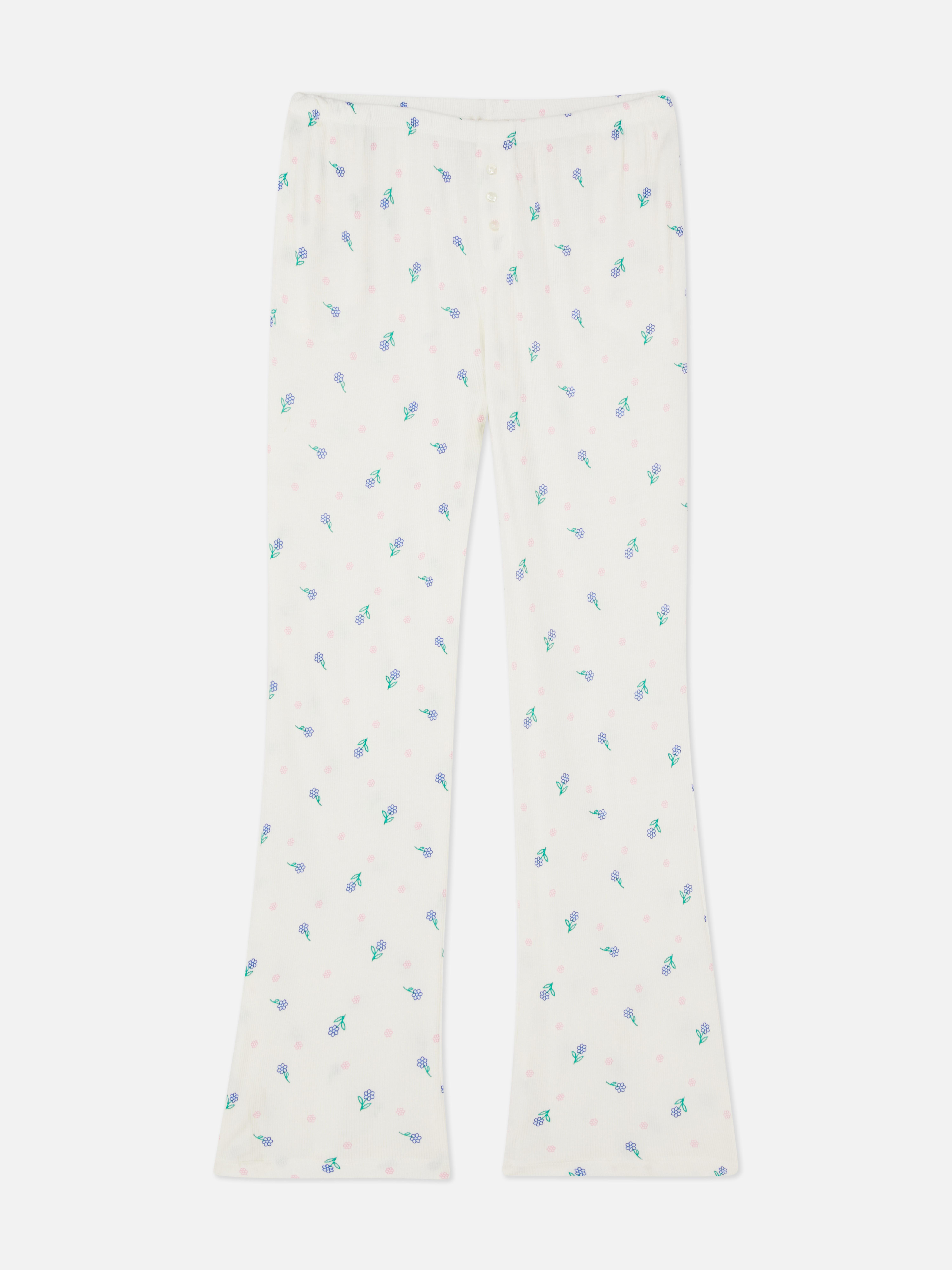 Calças pijama caneladas malha