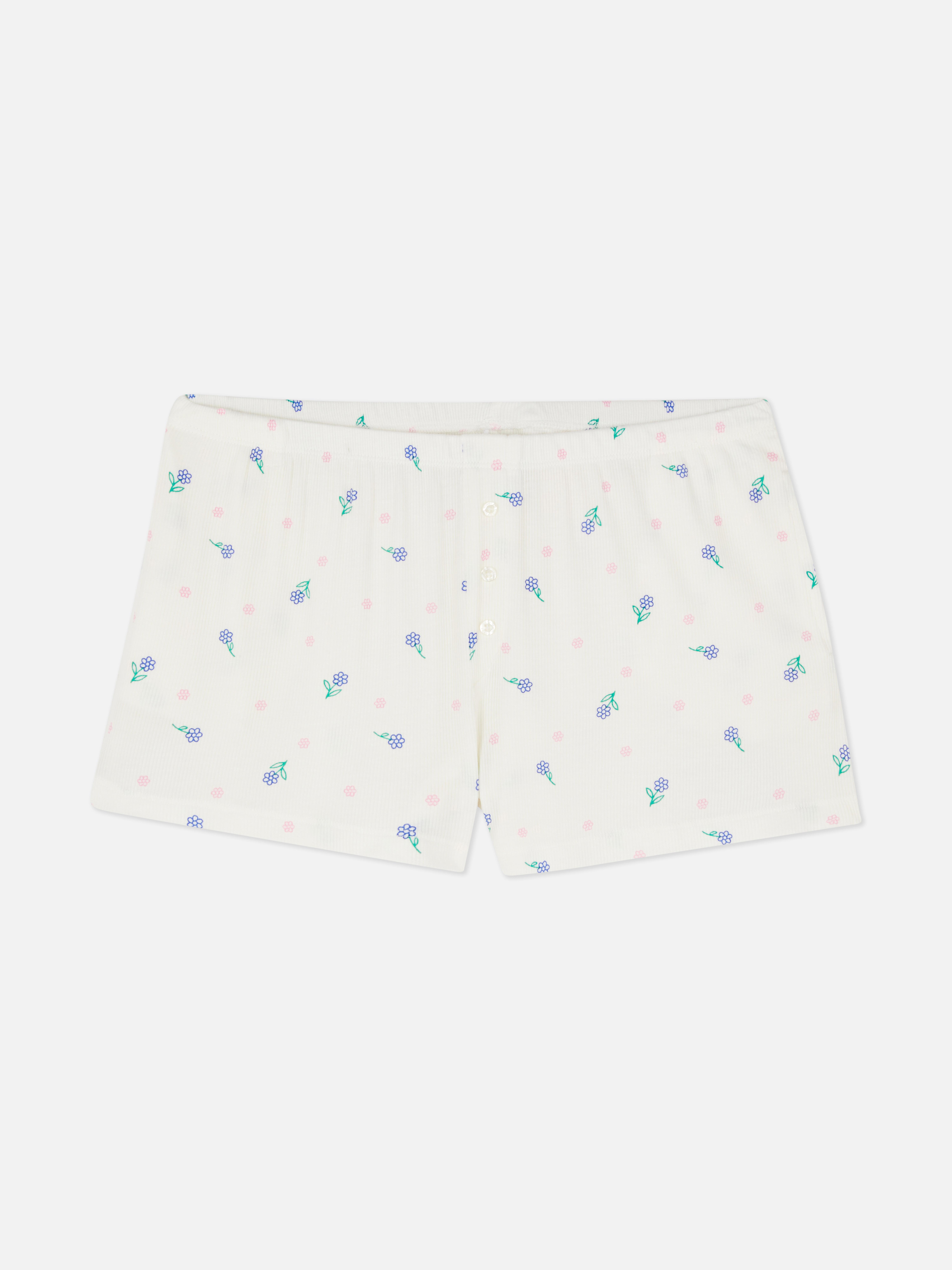 Calções pijama malha canelados