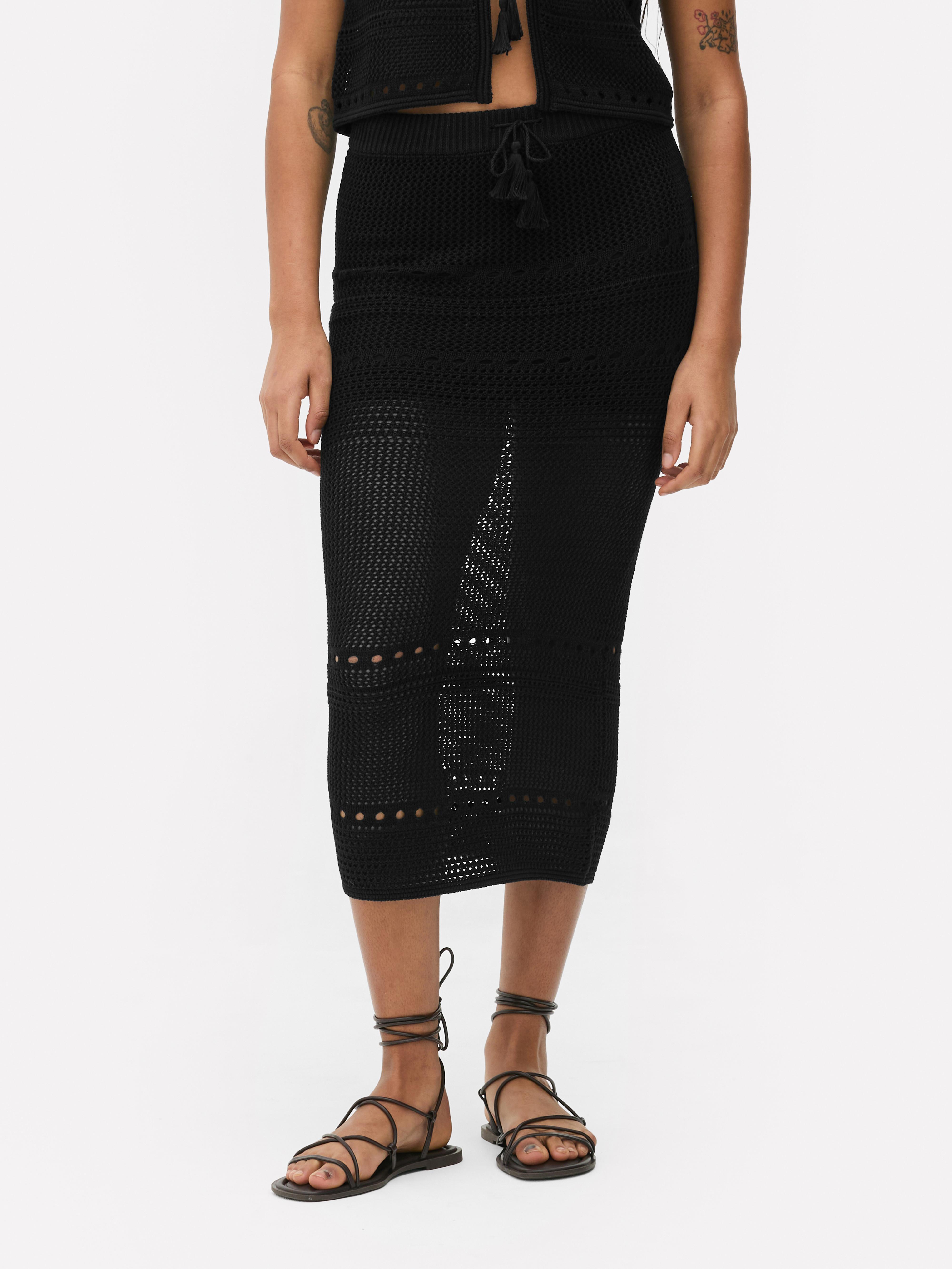 Pointelle Midi Skirt