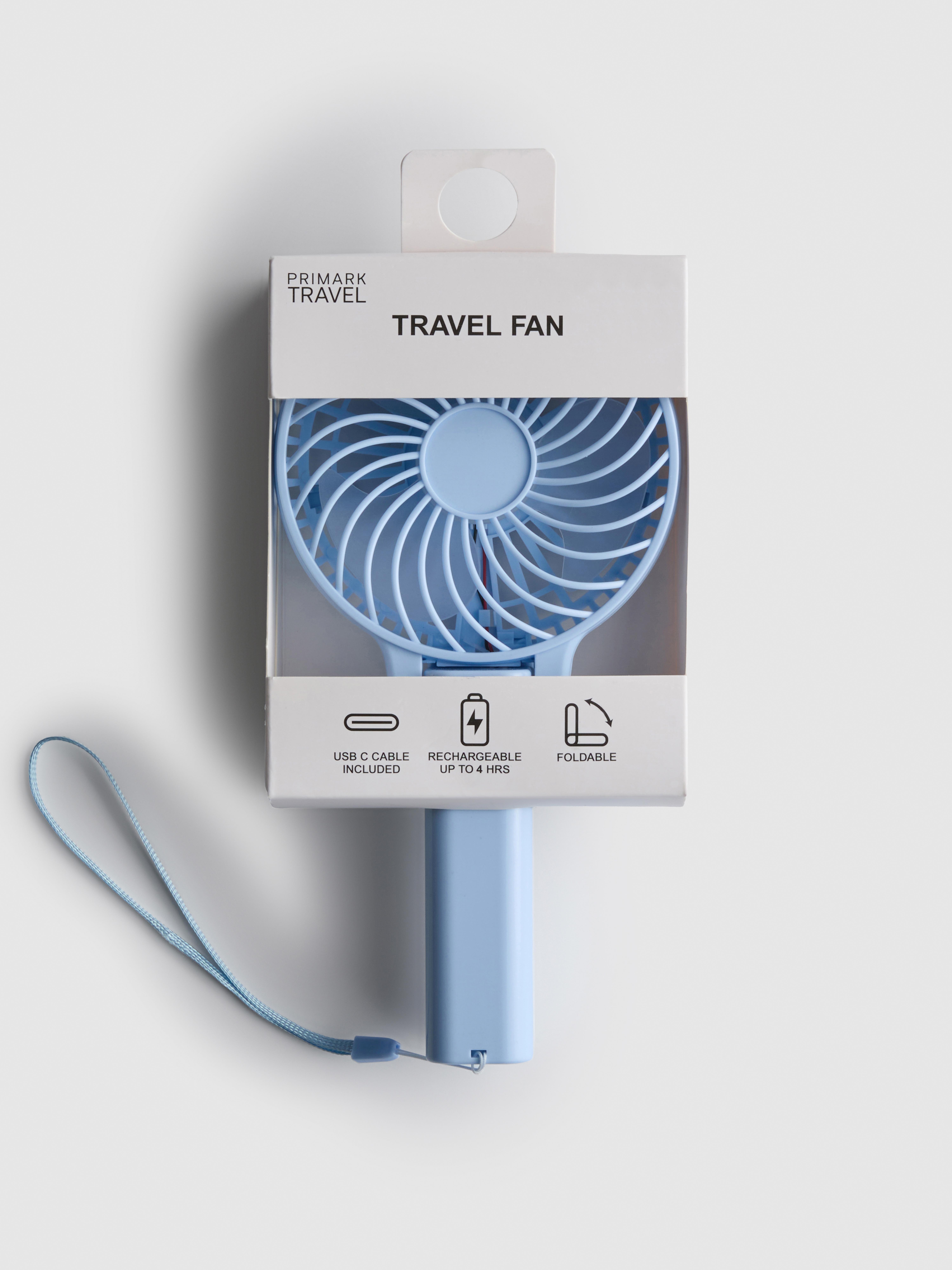 BEPER P206VEN401 Mini Ventilatore Portatile Ricaricabile, 3 Velocità, Silenzioso, Base d'Appoggio e Cavo USB inclusi, Bianco