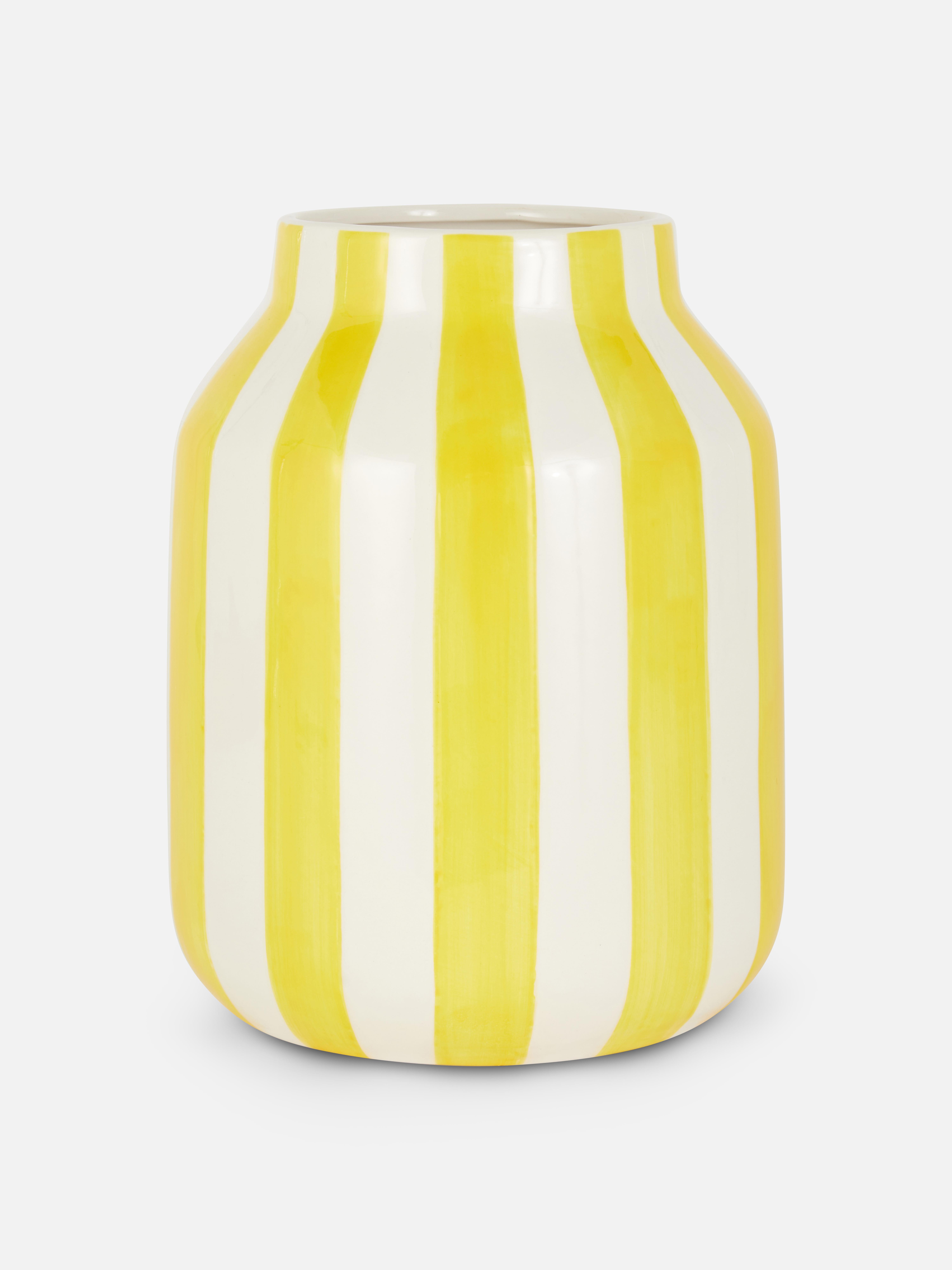 Vaso a righe in ceramica