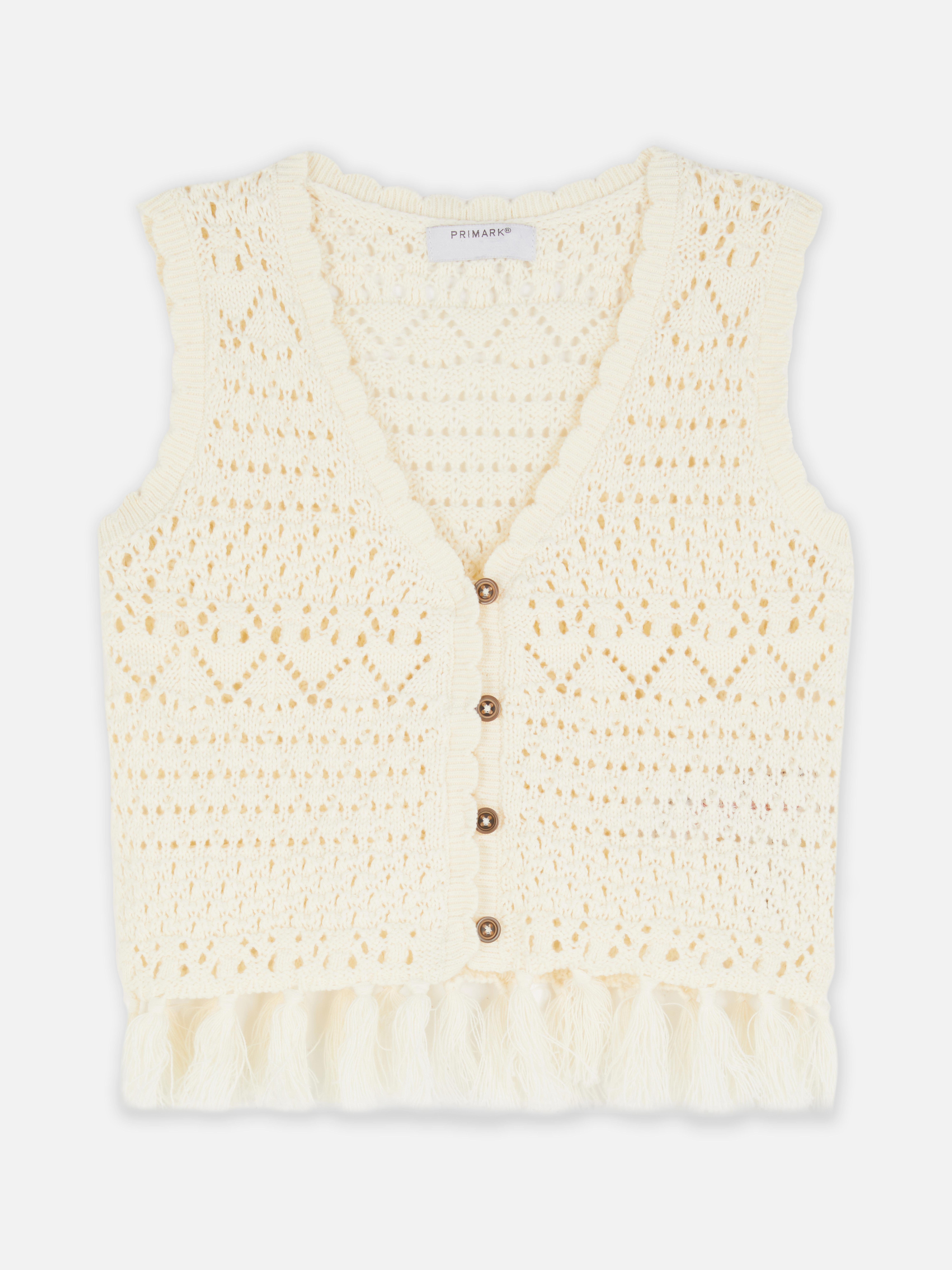 Gebreid gilet met knopen