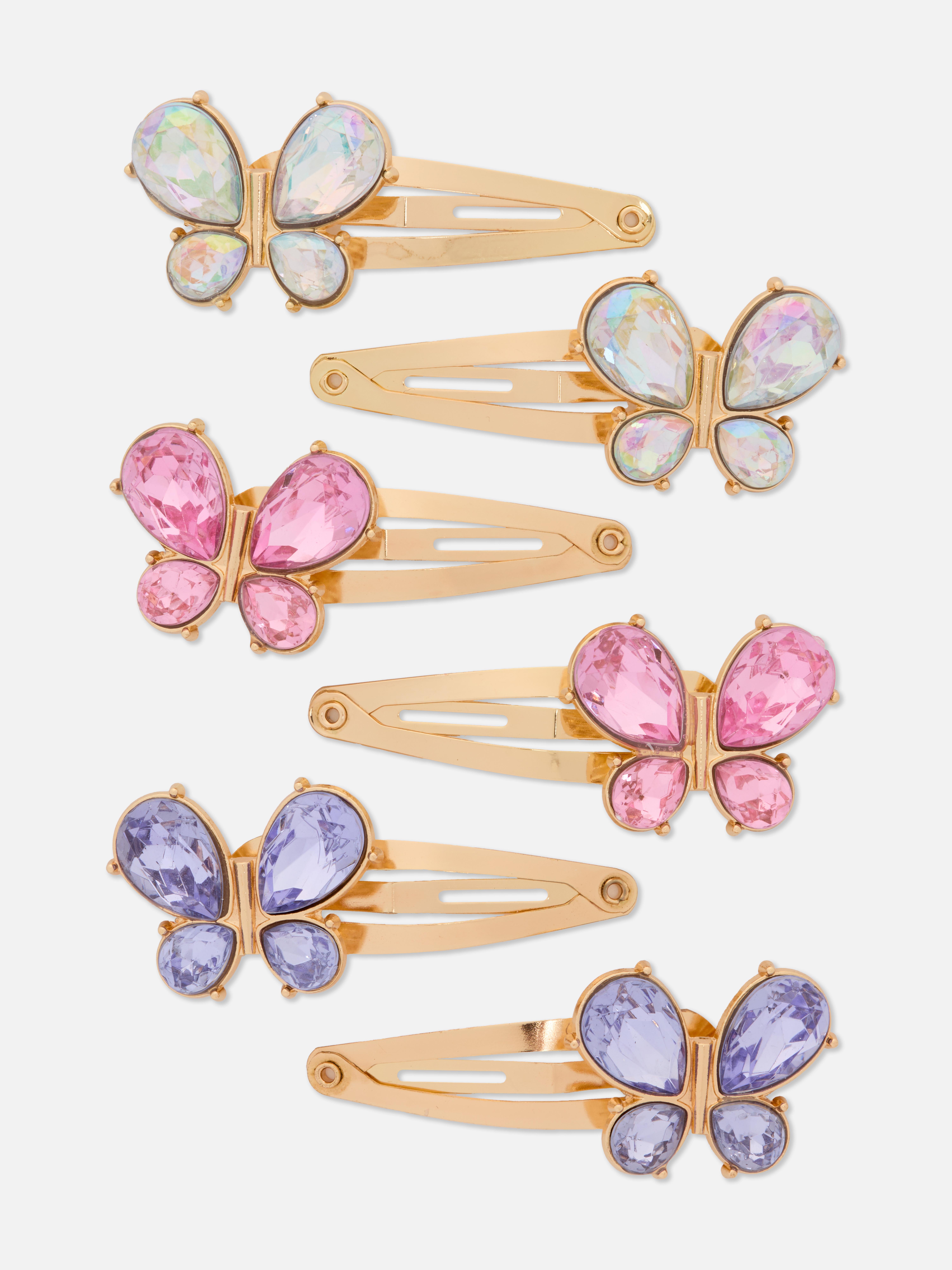 Pack de 6 horquillas a presión con mariposas