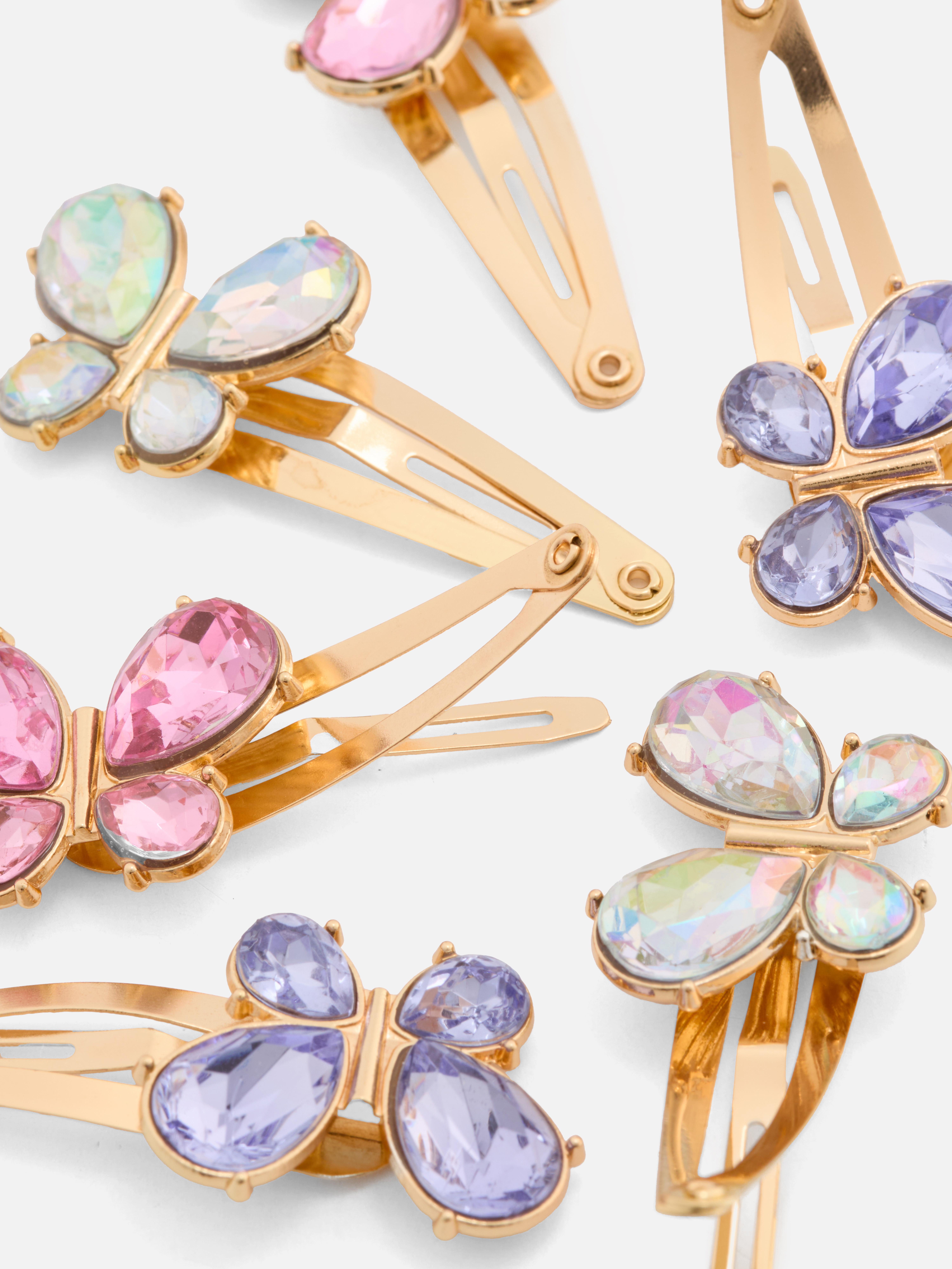 Lot de 6 barrettes papillon à clipser