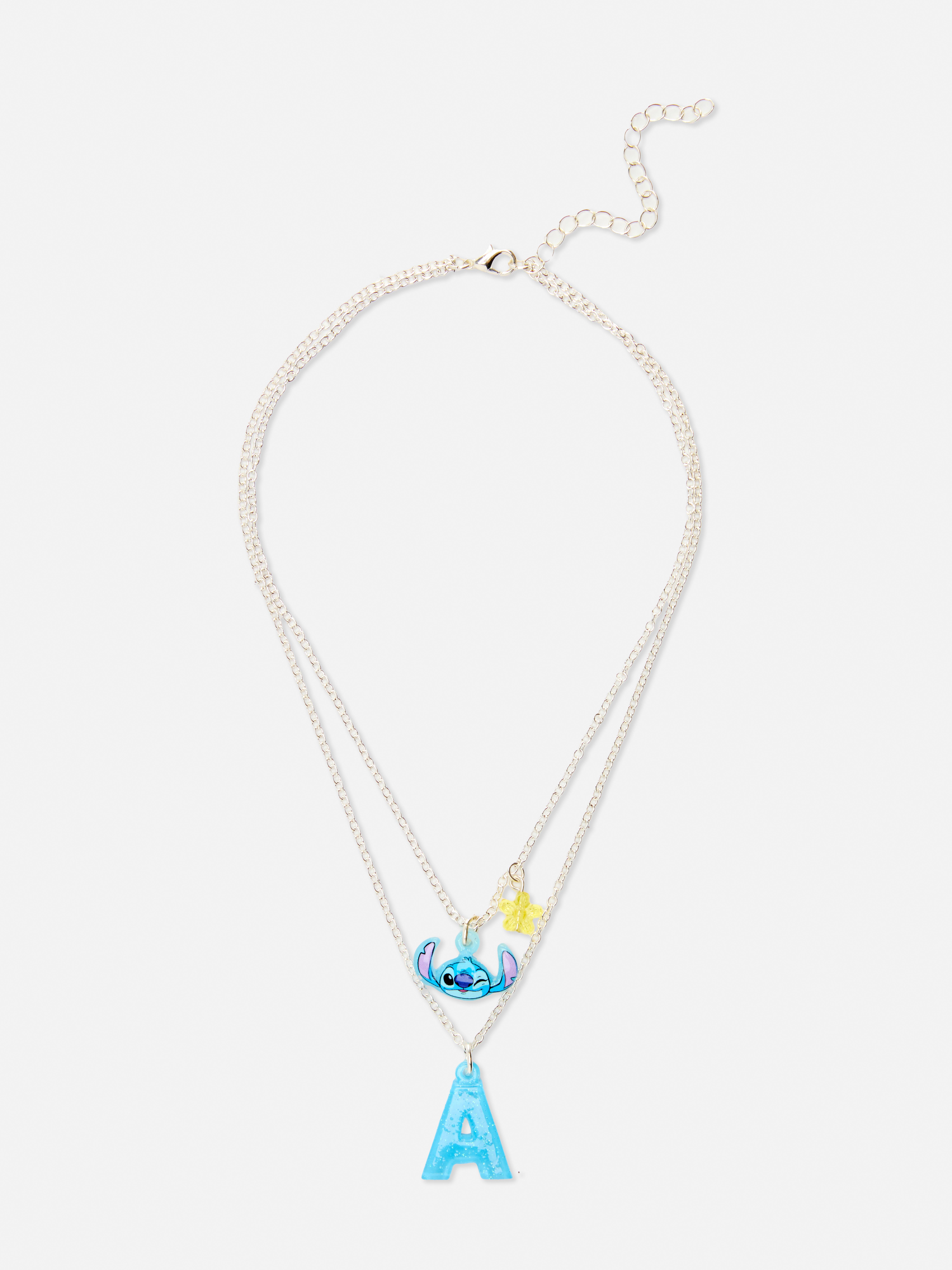 Zweireihige „Disney Stitch“ Halskette mit Initiale