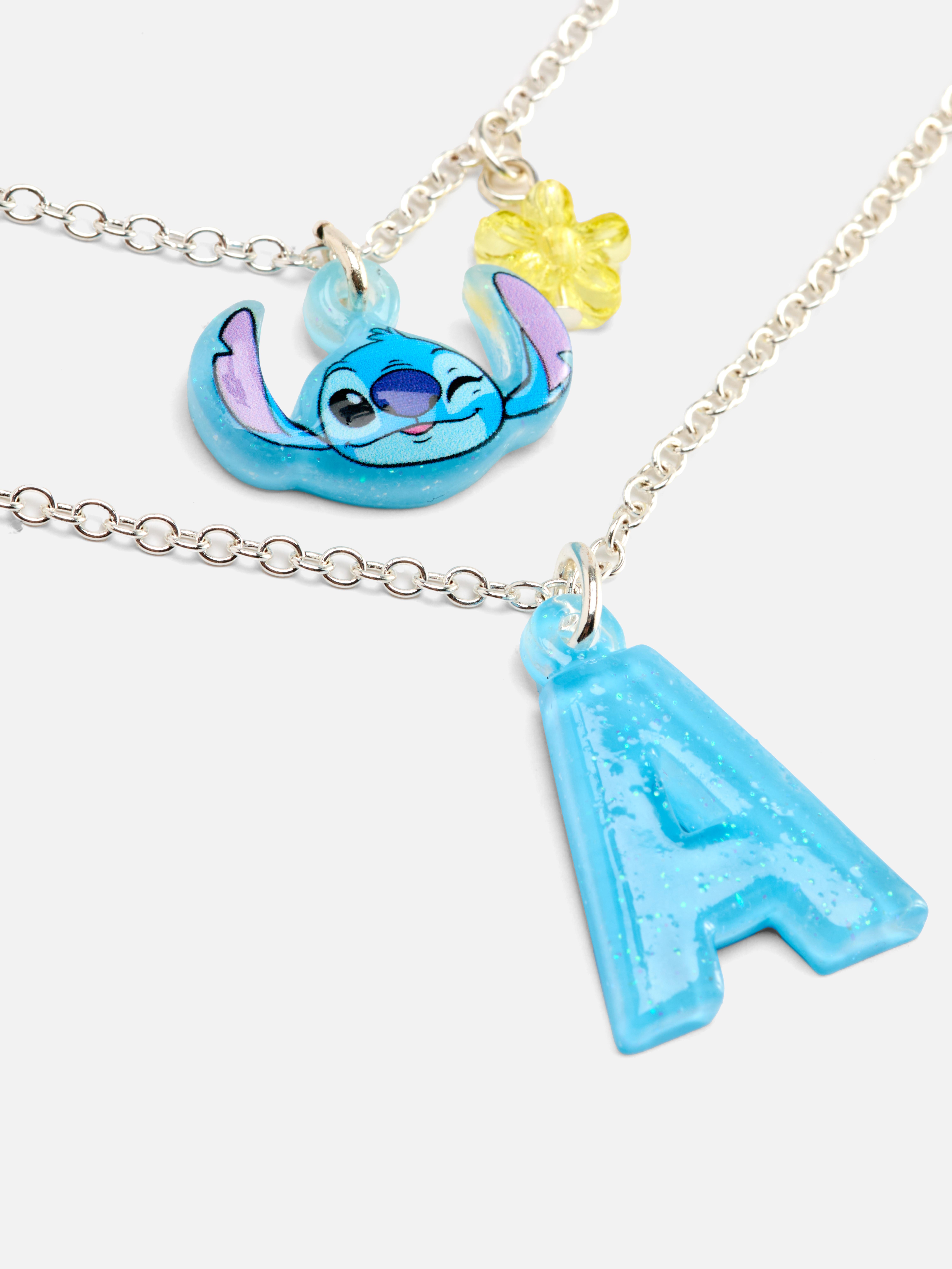 Zweireihige „Disney Stitch“ Halskette mit Initiale